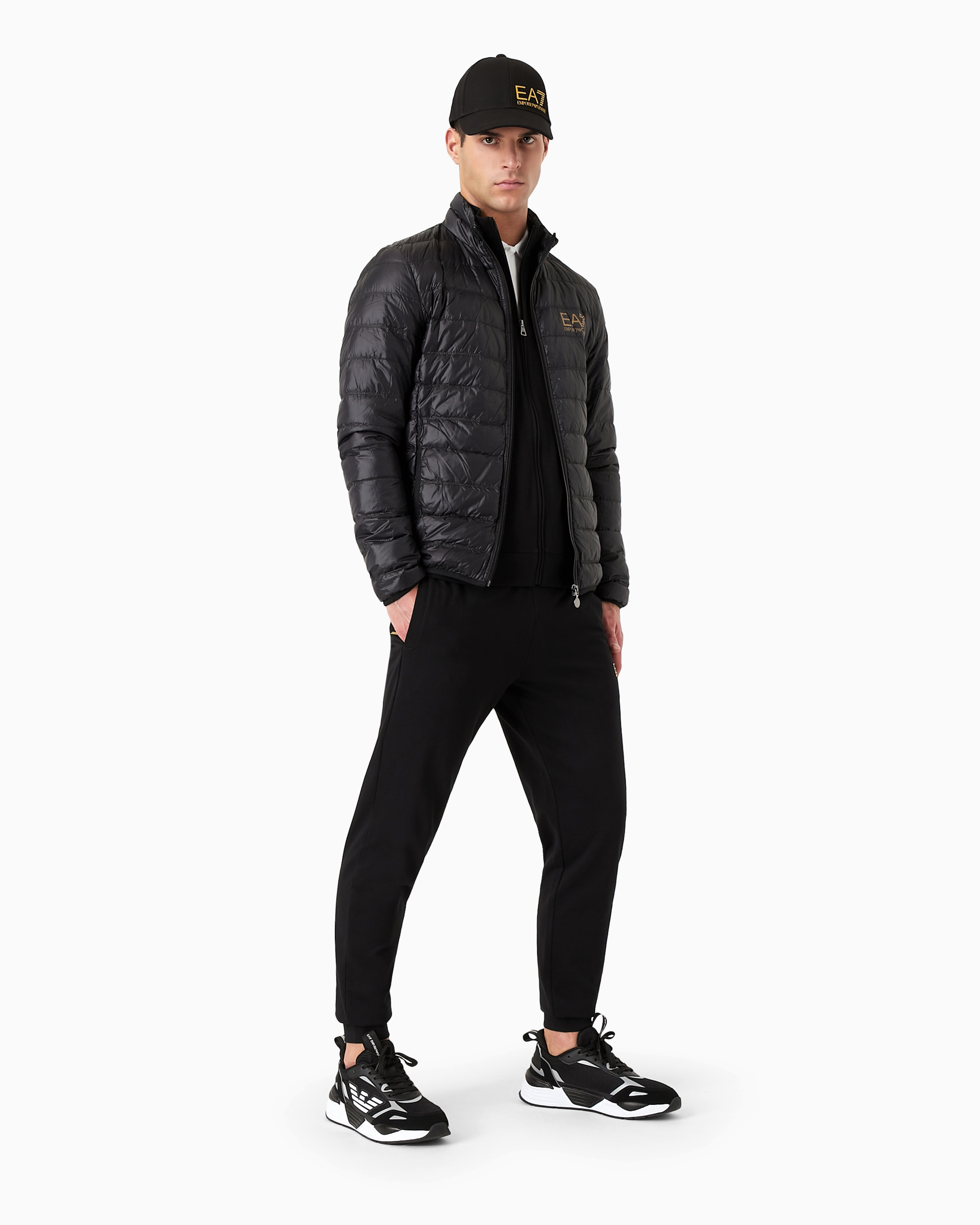 Ea7 Packable Core Identity Puffer Jacket In Black