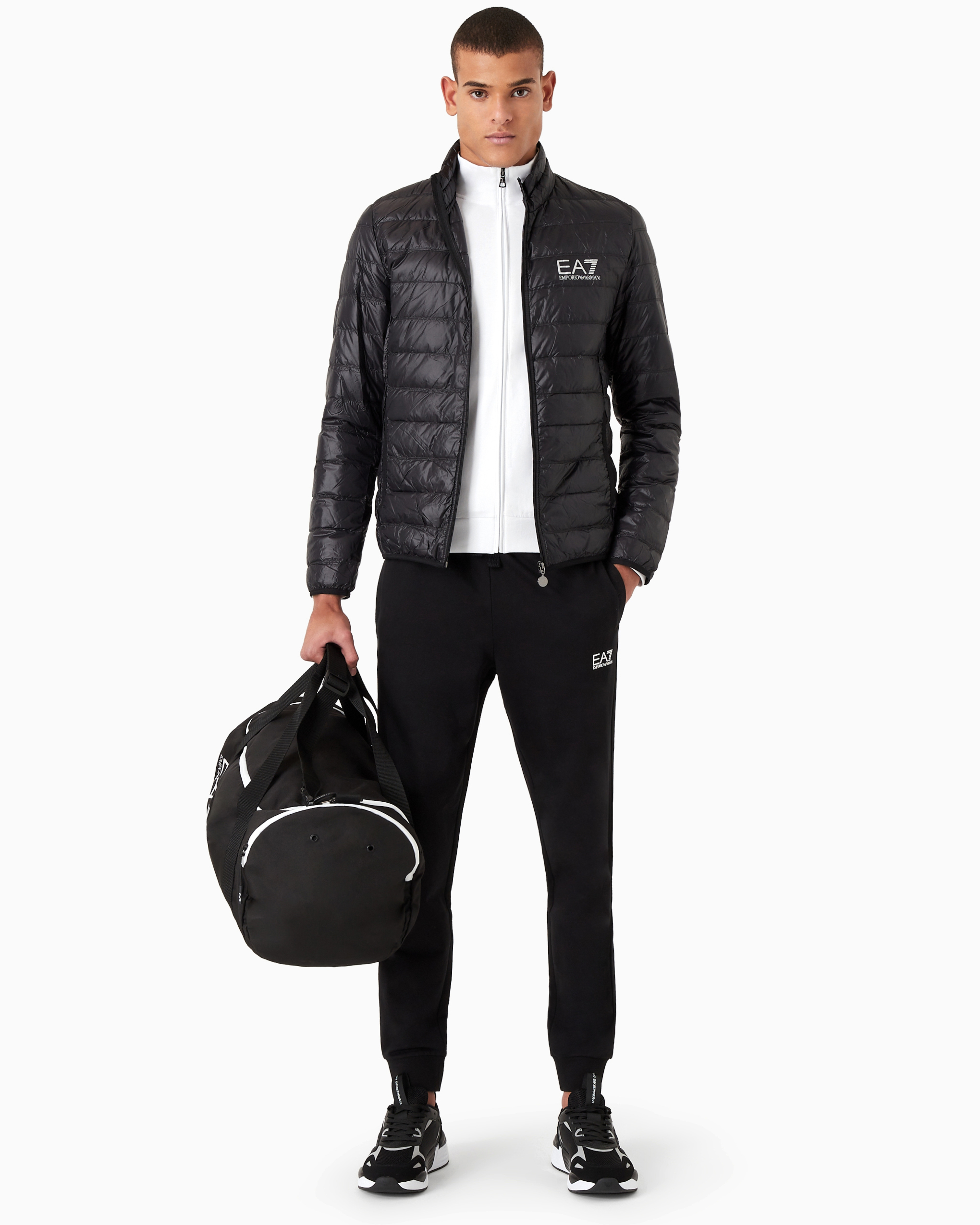 Ea7 Packable Core Identity Puffer Jacket In Black