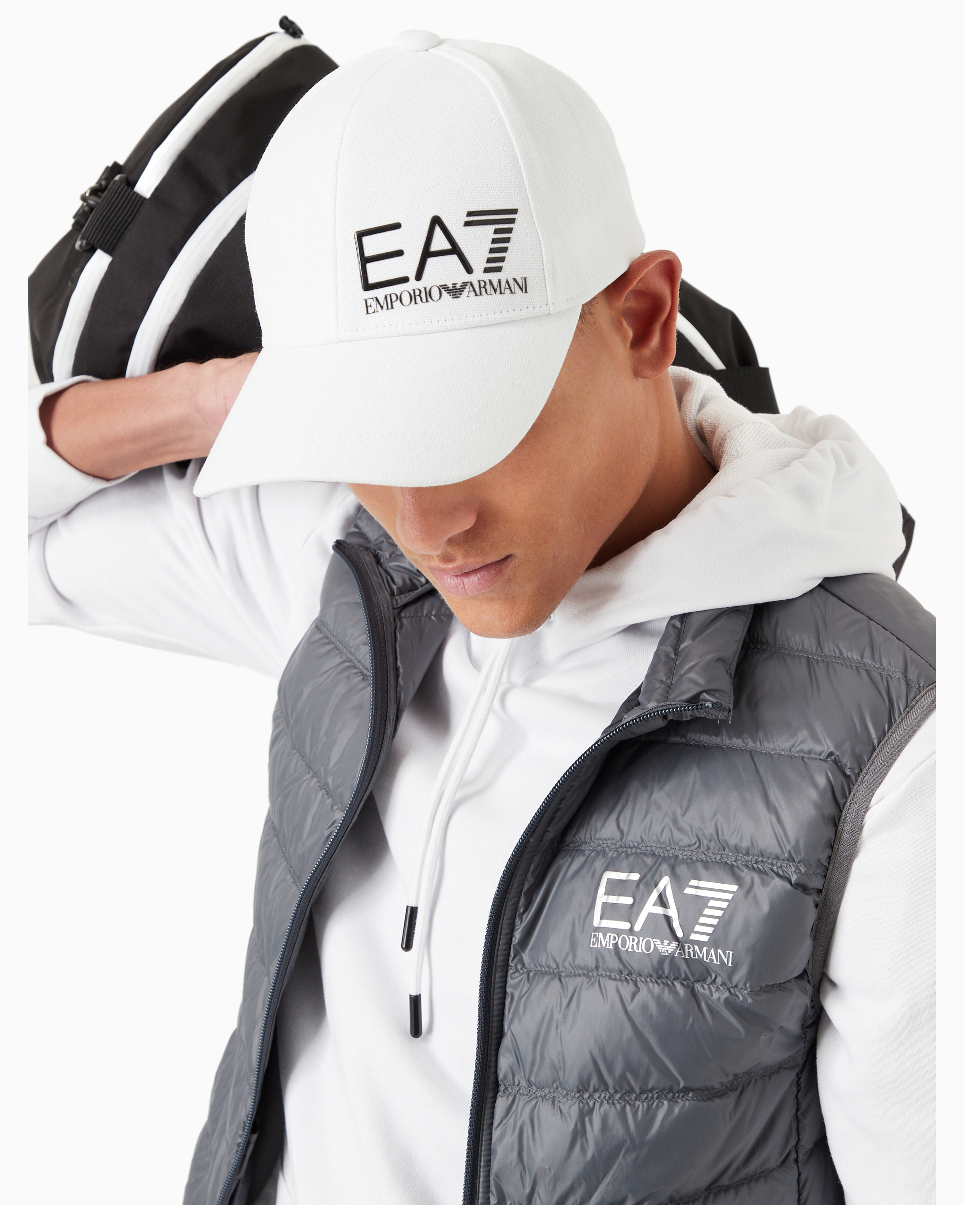 Ea7 Packable Core Identity Gilet In Grey