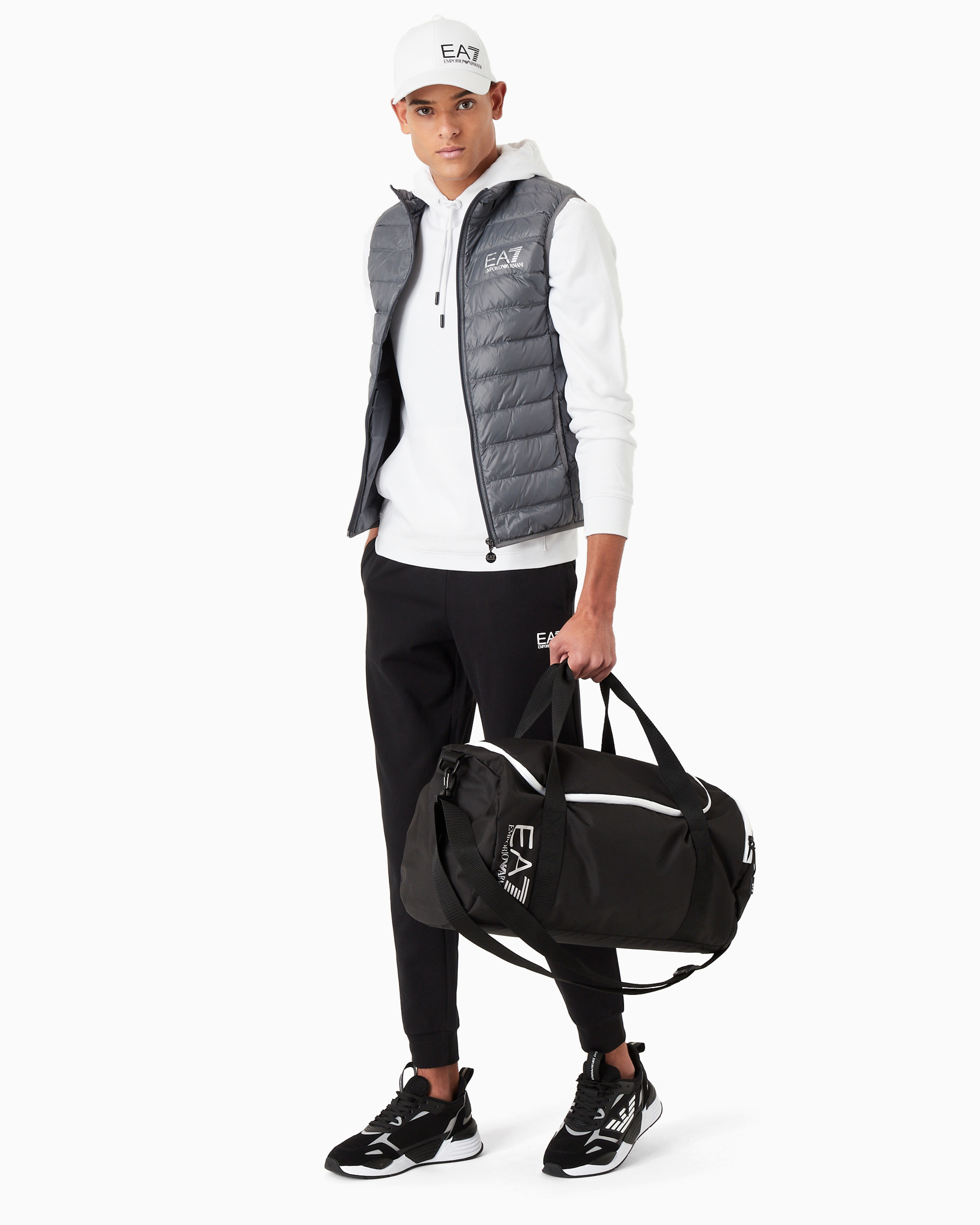 Ea7 Packable Core Identity Gilet In Grey