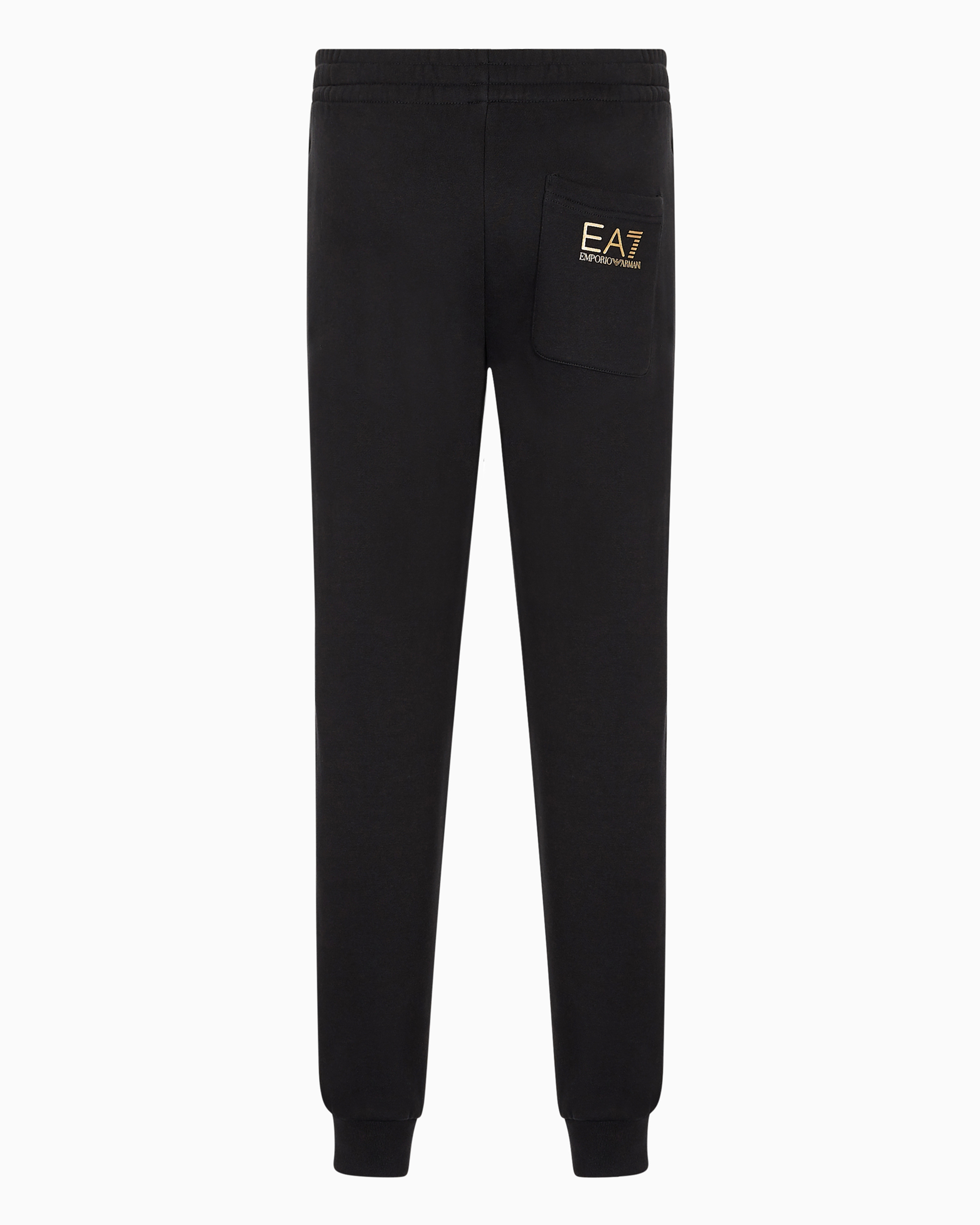 Shop Ea7 Logo Series Cotton Joggers In Black