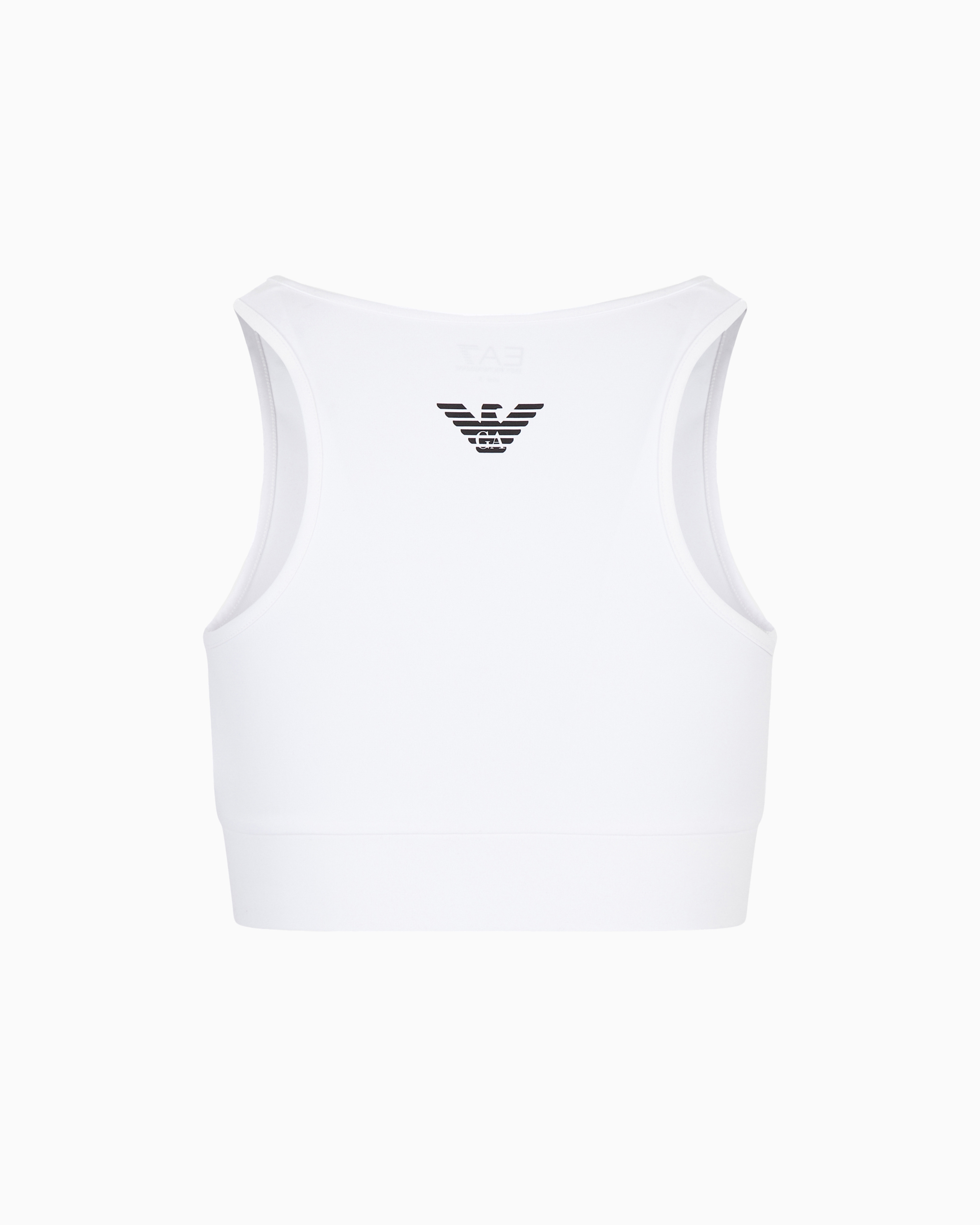 Emporio Armani Tennis Pro Sports Bra In Ventus7 Technical Fabric In White