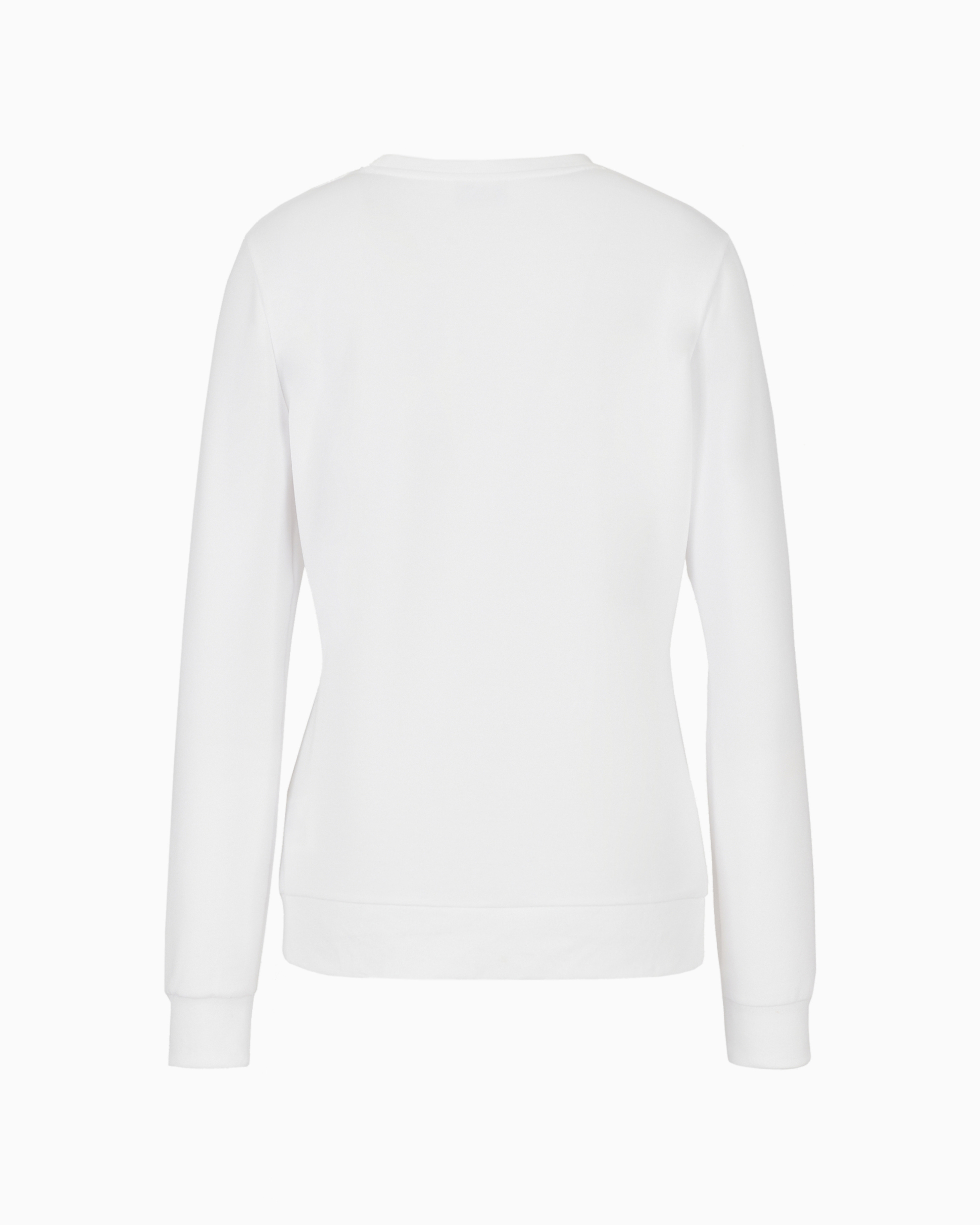 Emporio Armani Evolution Viscose-blend Crew-neck Sweatshirt In White