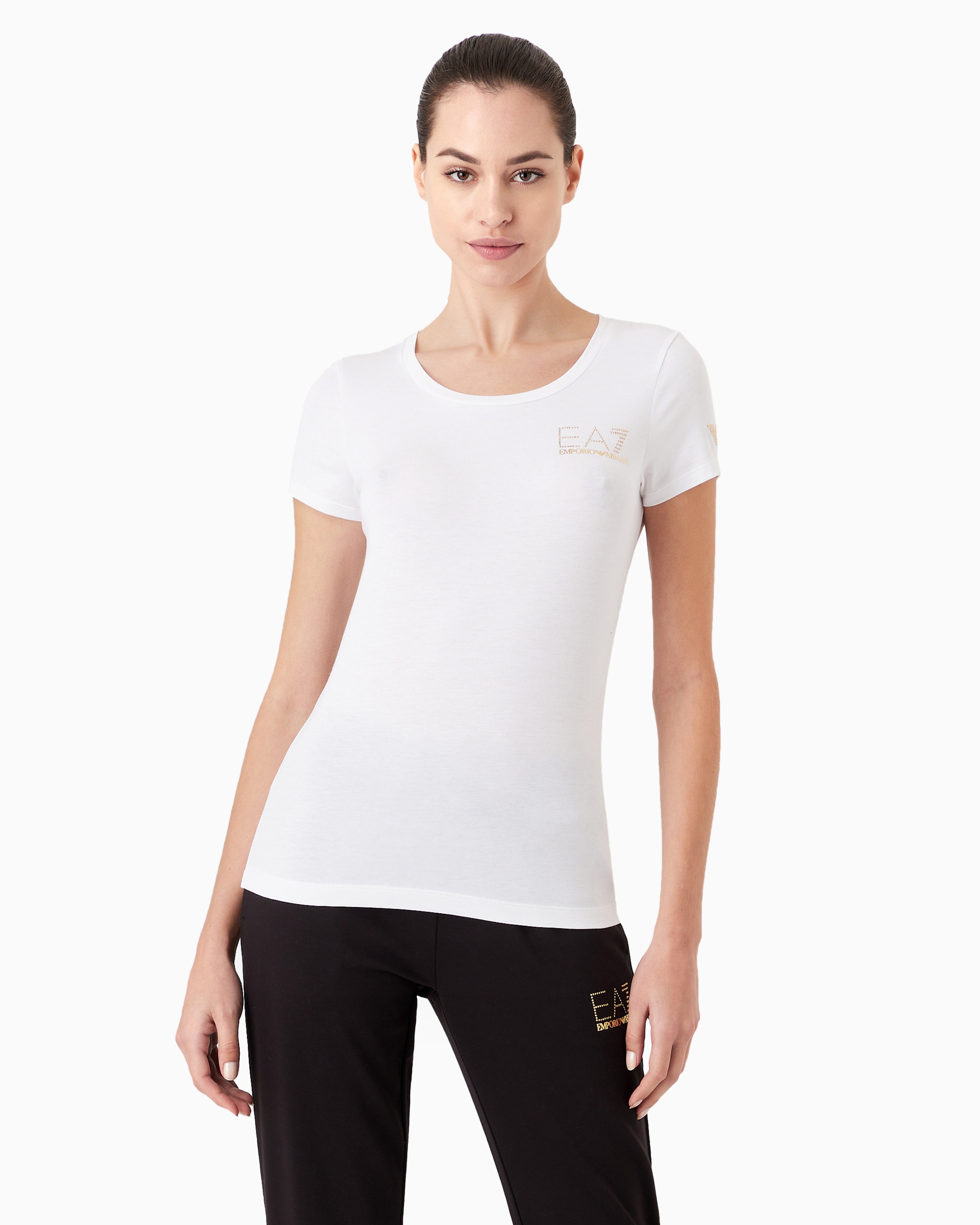 Emporio Armani Cotton-blend Jersey Evolution T-shirt In White