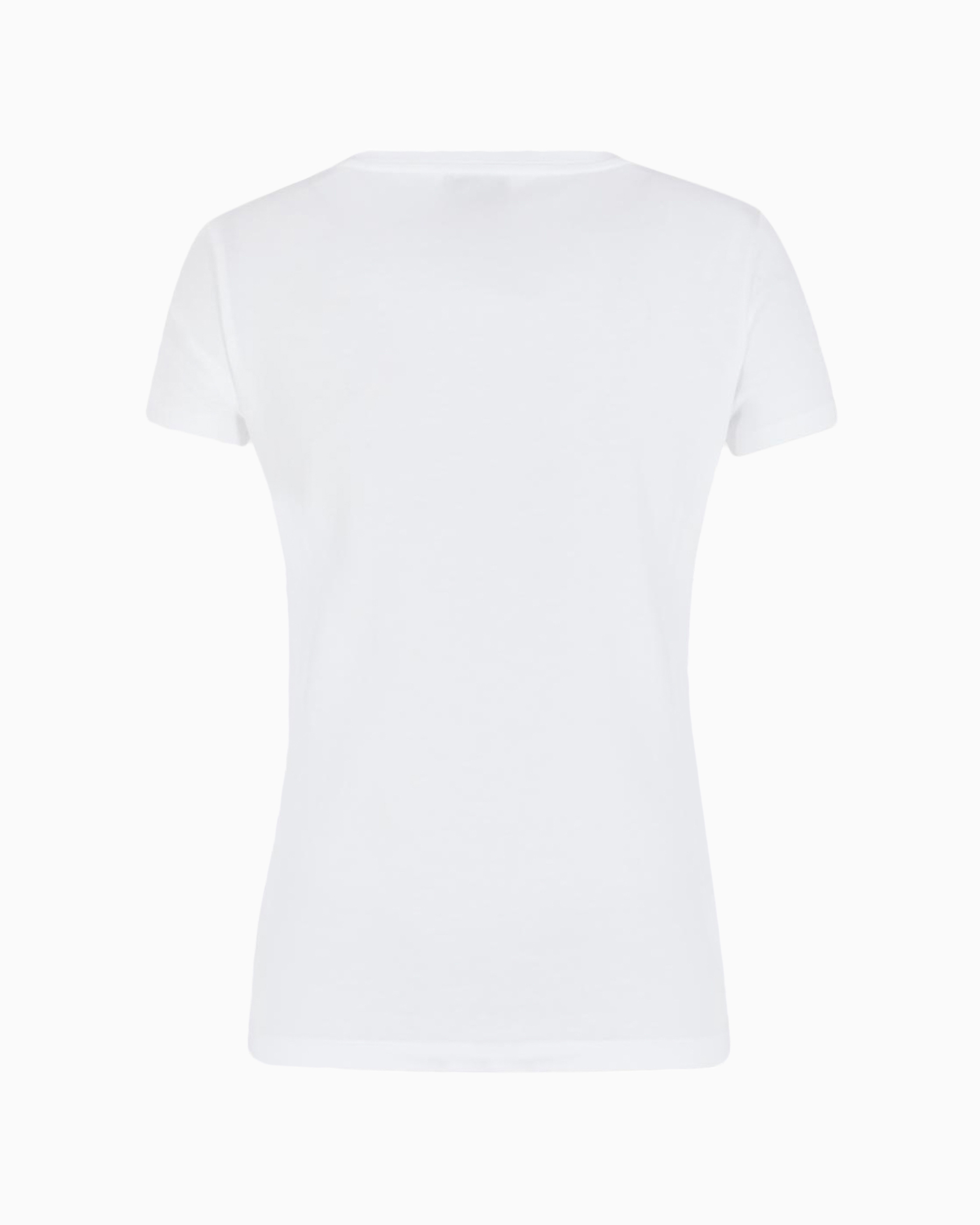 Emporio Armani Cotton-blend Jersey Evolution T-shirt In White