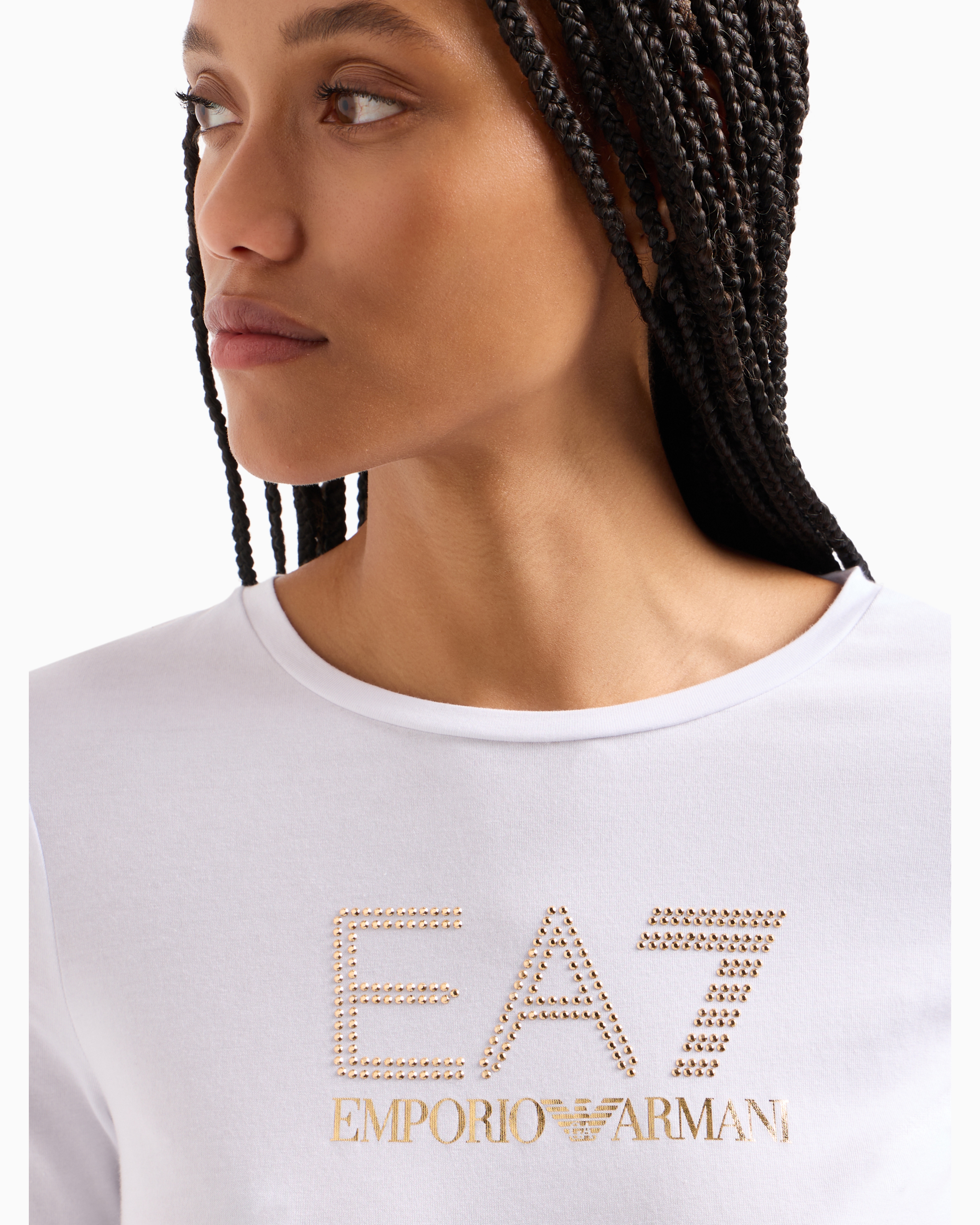 Ea7 Official Store Evolution Long-sleeved T-shirt In White