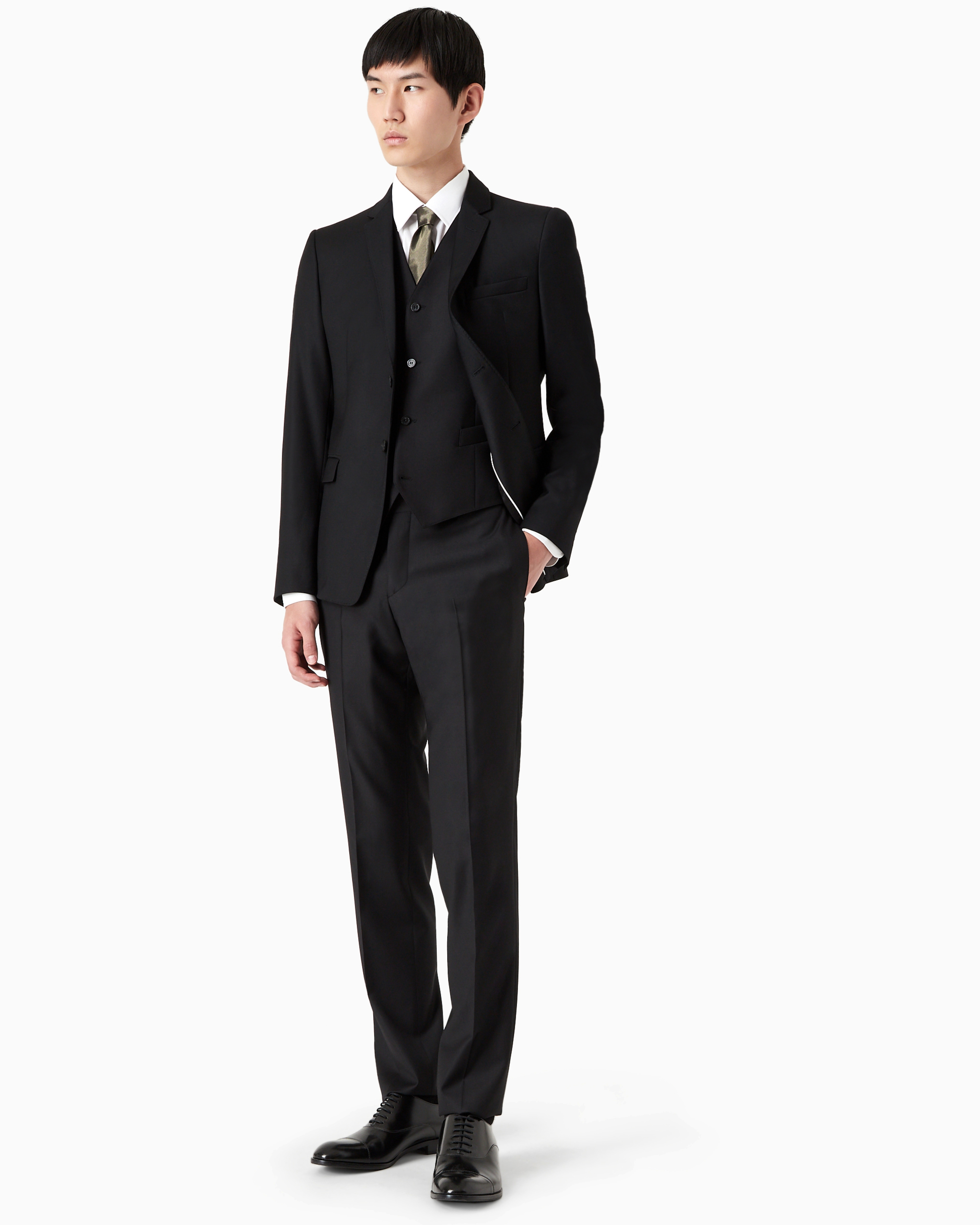 Emporio Armani Single-breasted, Worsted Virgin-wool Jacket