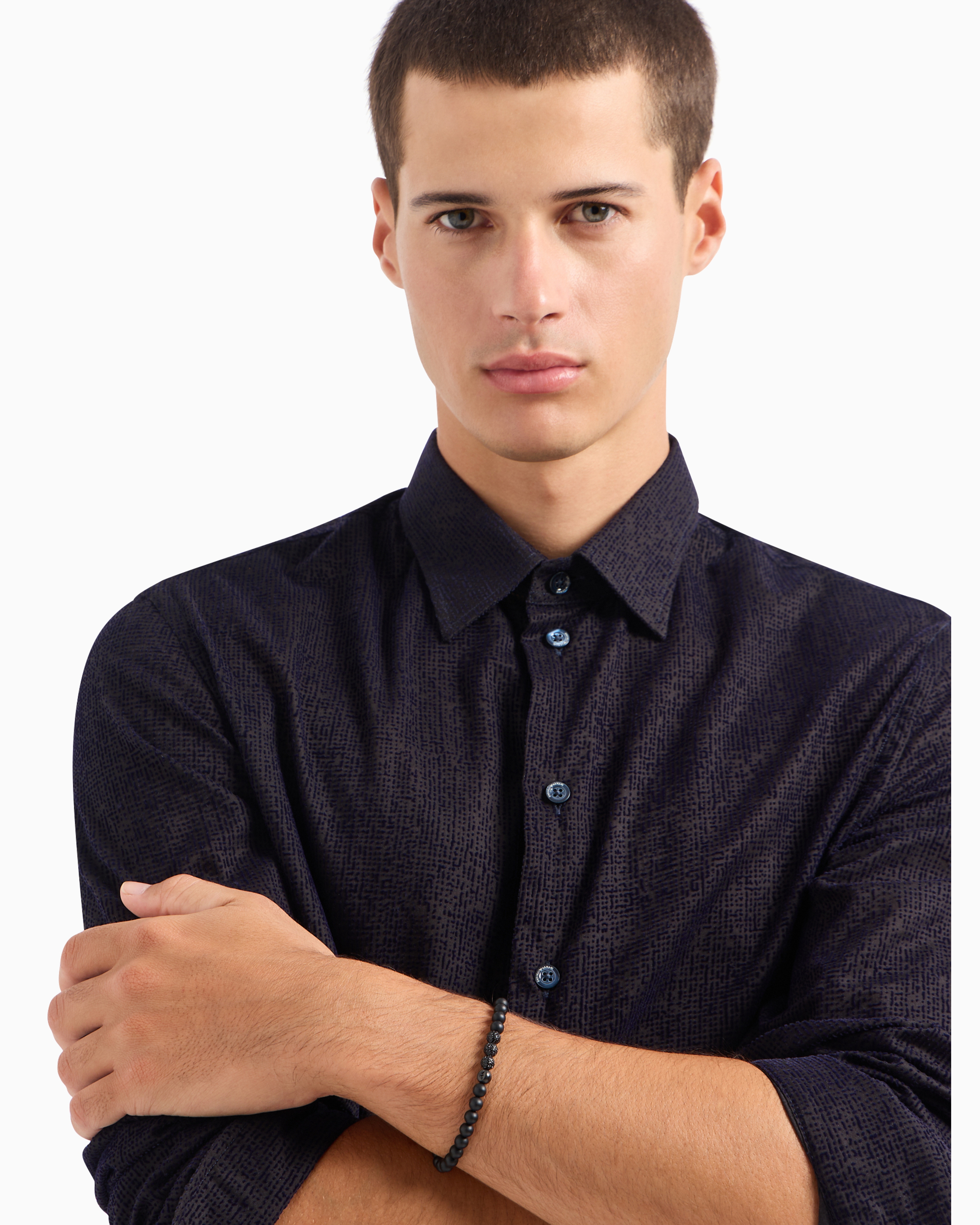 Emporio Armani Stainless Steel In Blacken Finishing Chain Bracelet In Multicoloured