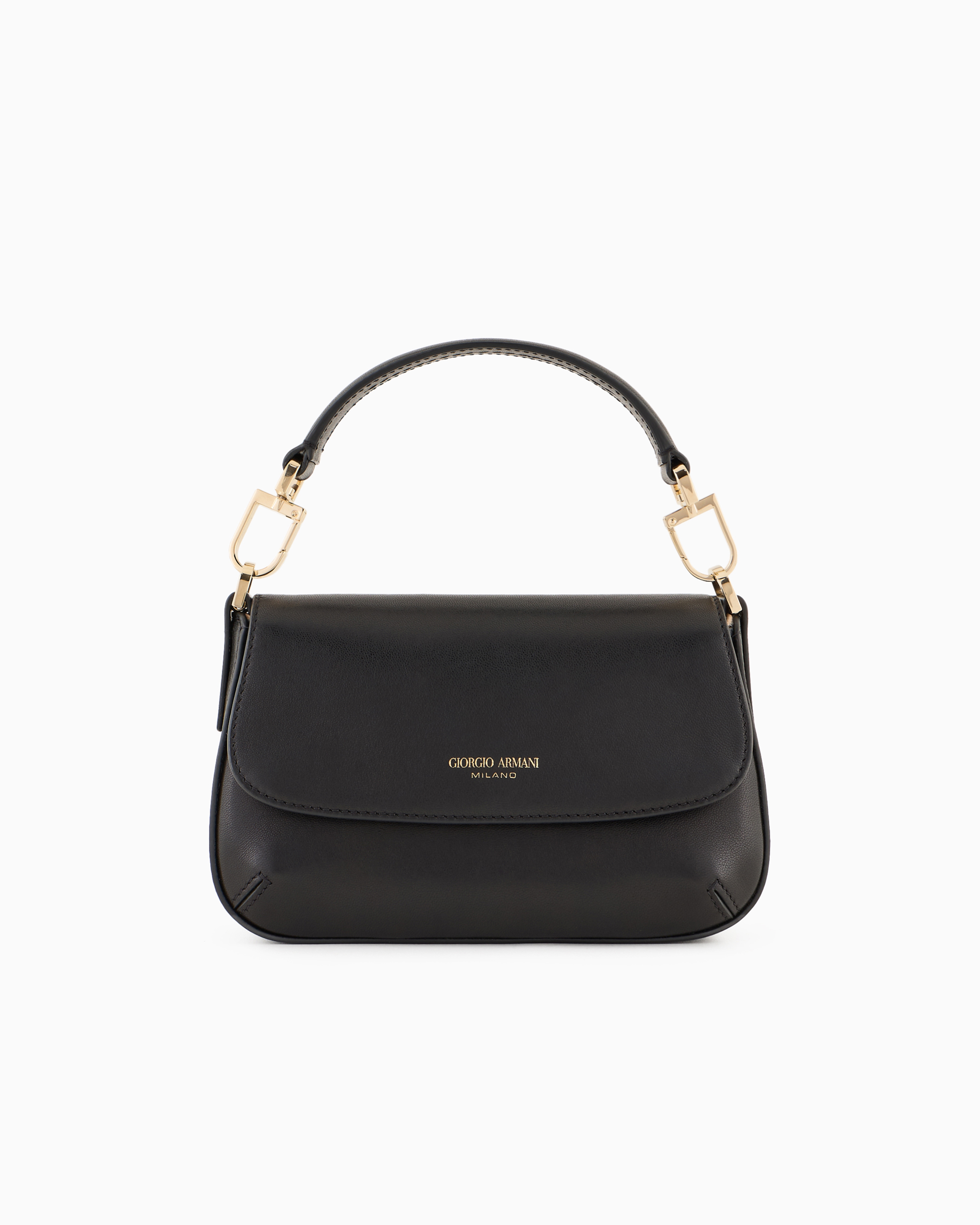 Giorgio Armani Mini La Prima Nappa-leather Handbag In Black