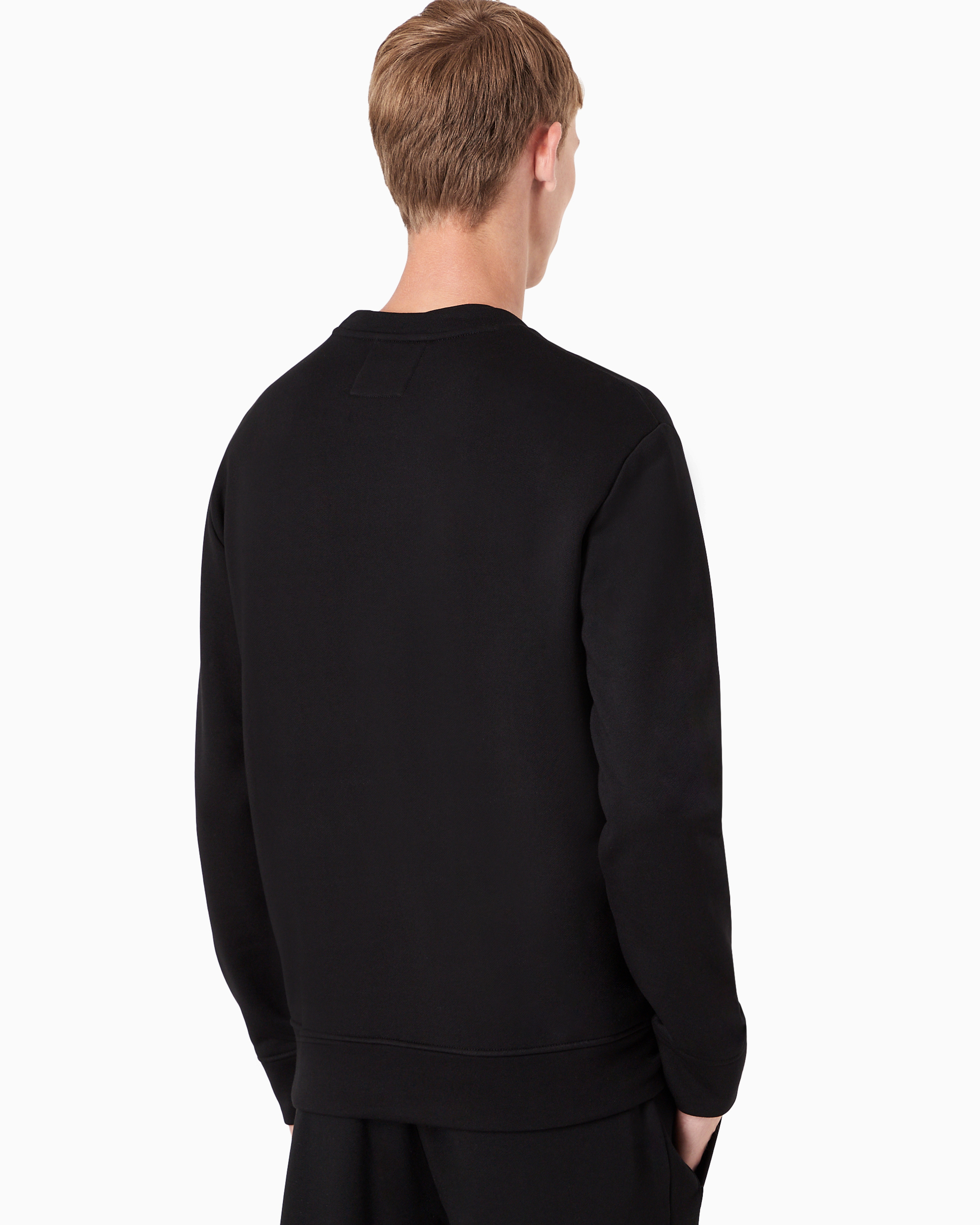 Shop Emporio Armani Modal-blend Sweatshirt With Logo Print In Pattern