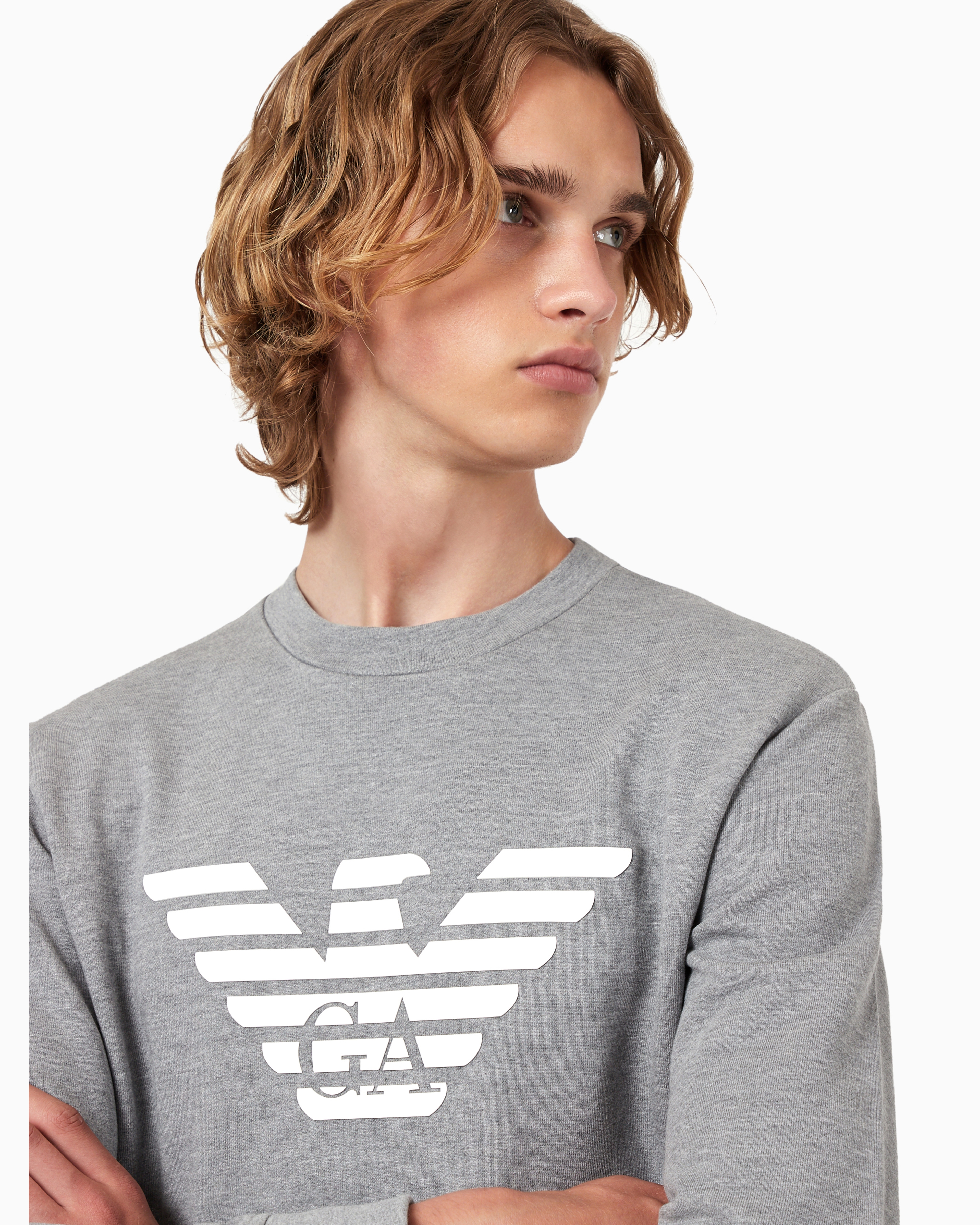 Emporio Armani◆スウェットシャツ モダール混紡 ロゴプリント スウェットシャツ モダール混紡 ロゴプリント | Emporio Armani