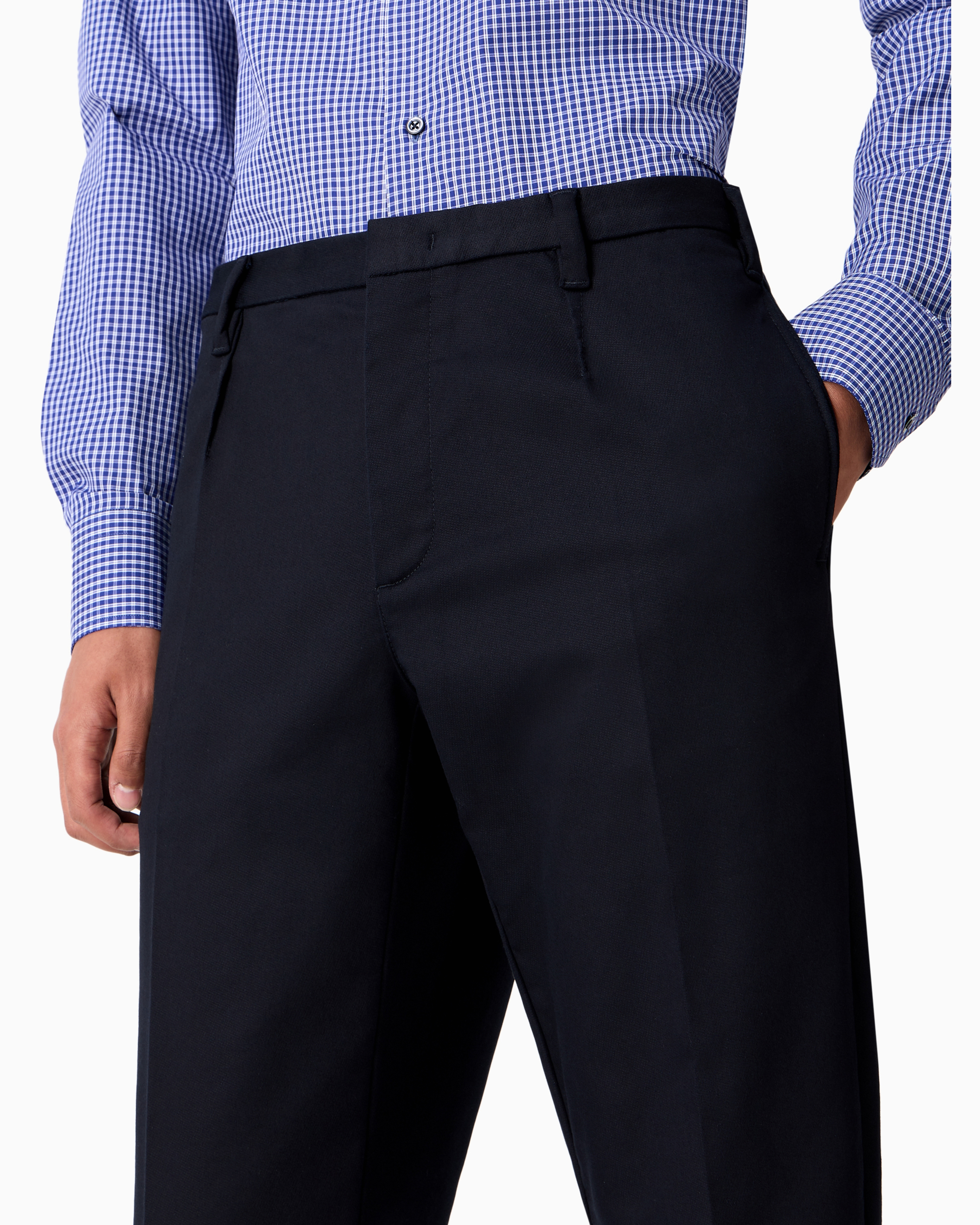 Emporio Armani Official Store Casual Trousers In Navy Blue