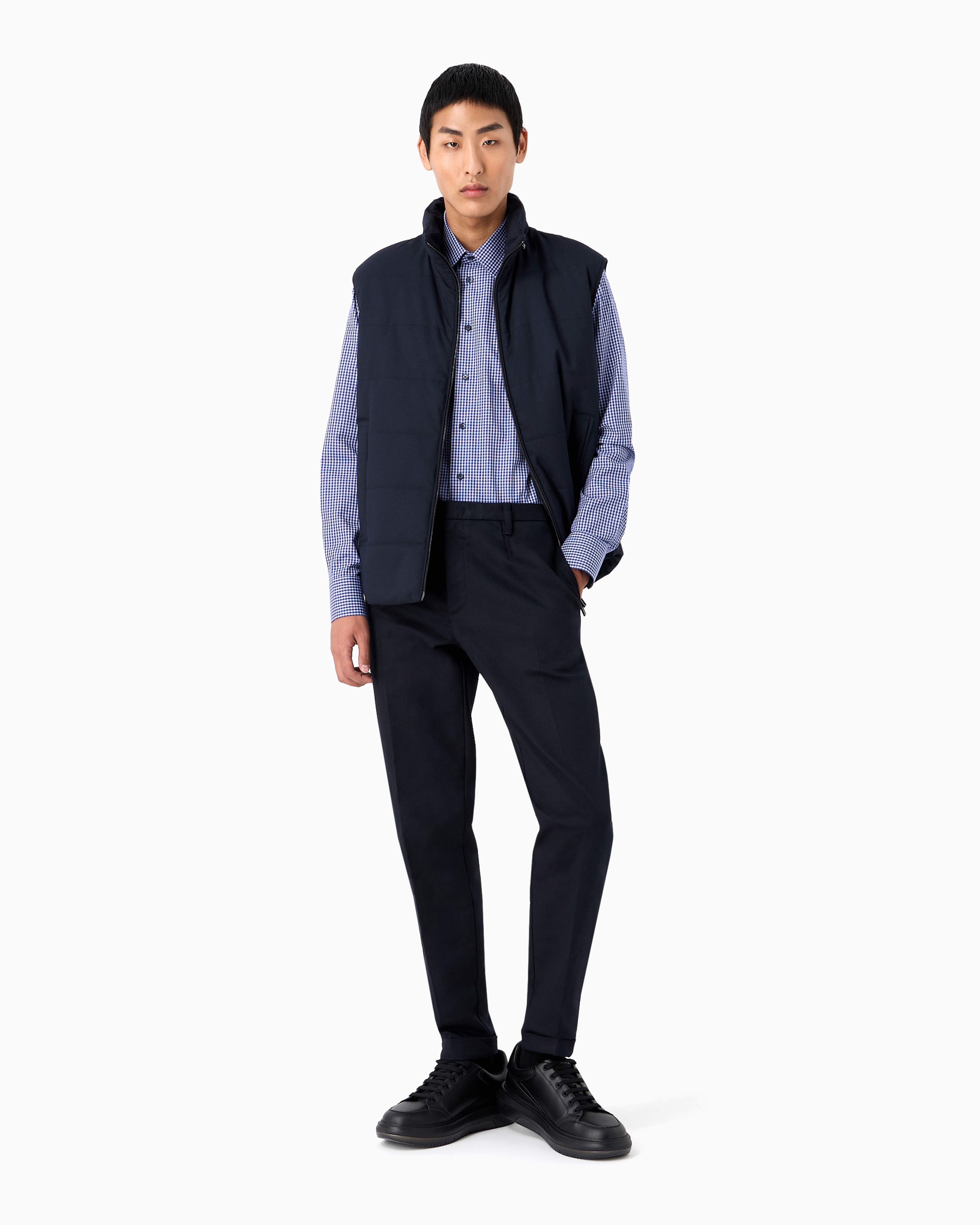 Emporio Armani Official Store Casual Trousers In Navy Blue
