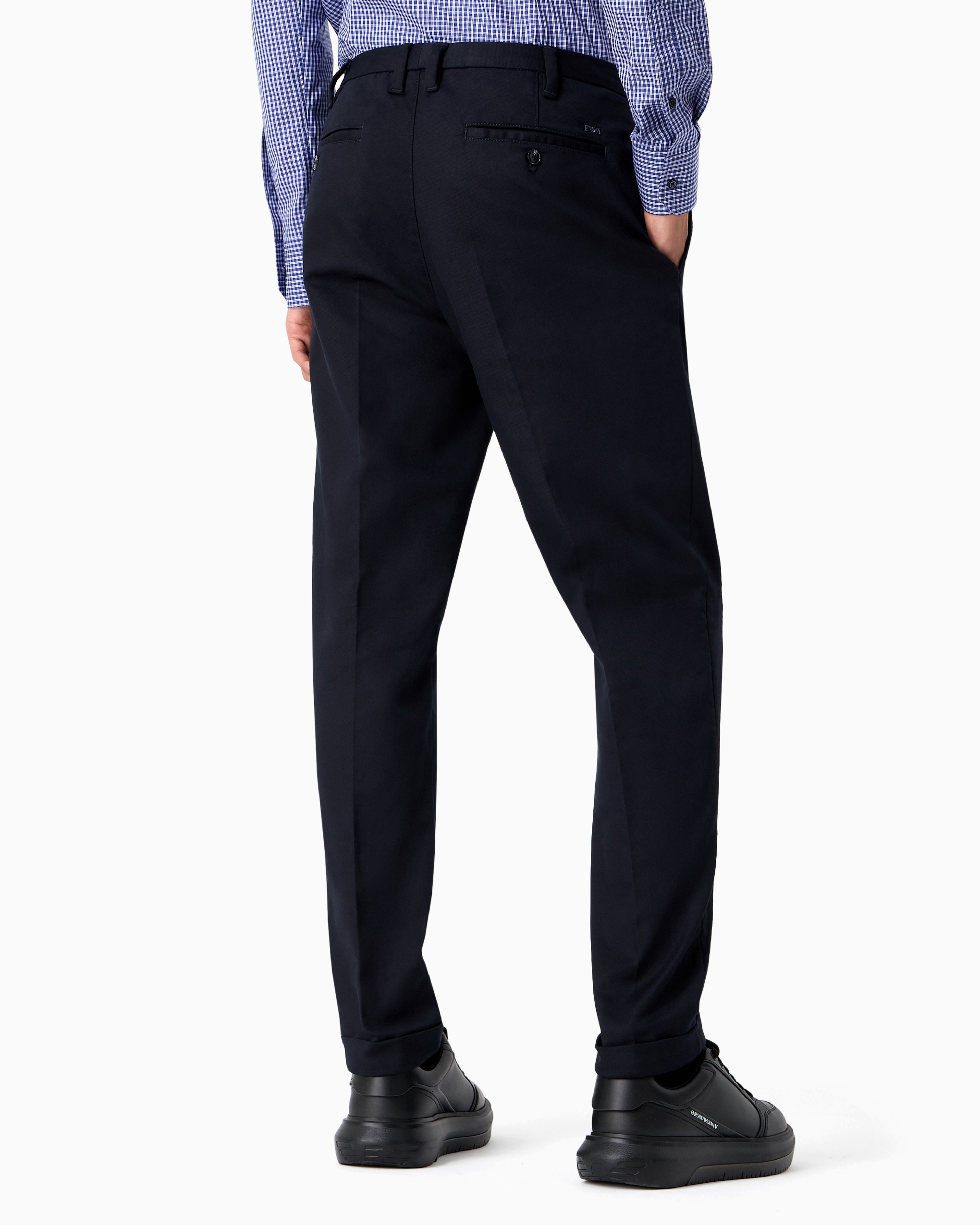 Emporio Armani Official Store Casual Trousers In Navy Blue
