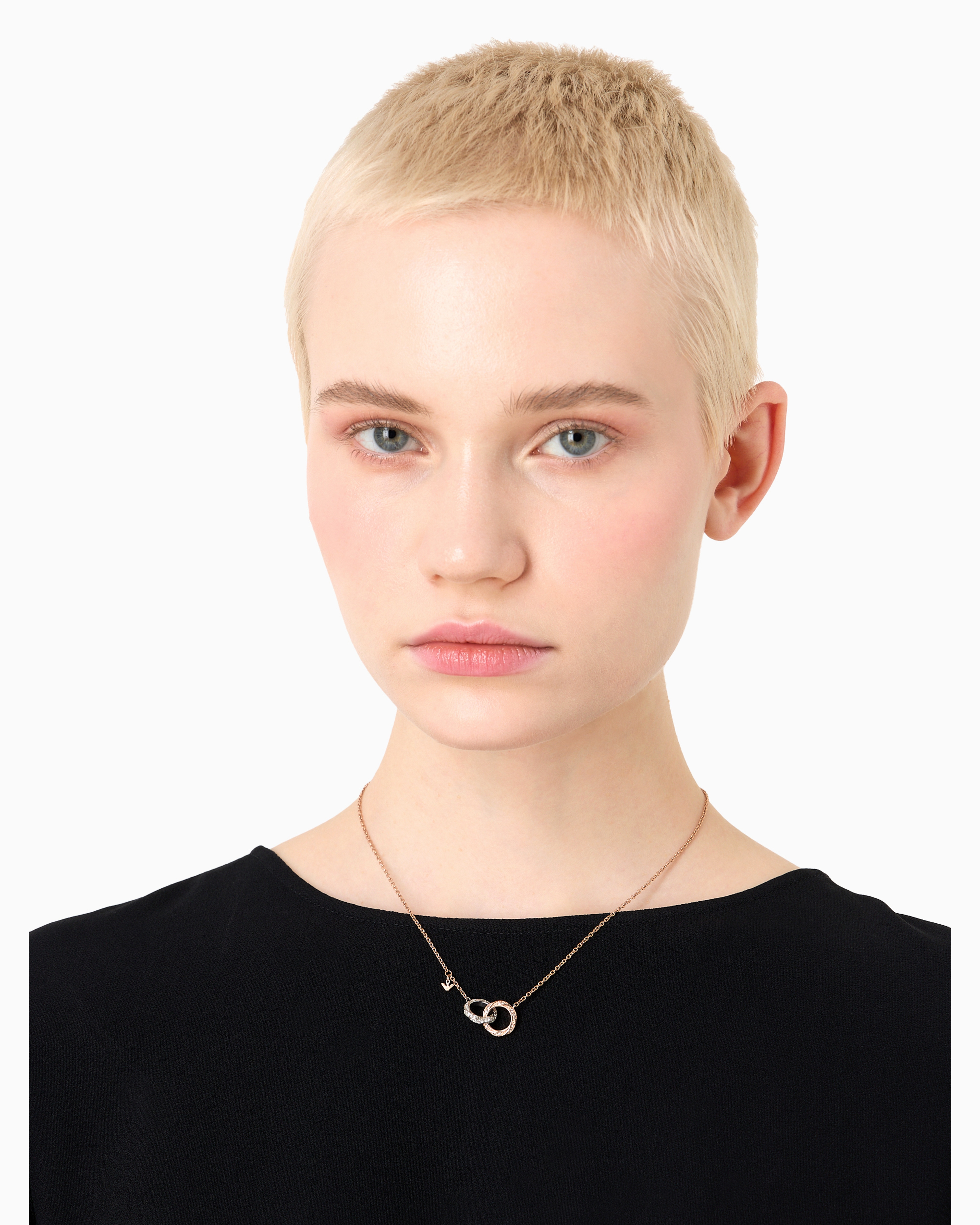Emporio Armani Two-tone Stainless Steel Chain Necklace In Multicoloured