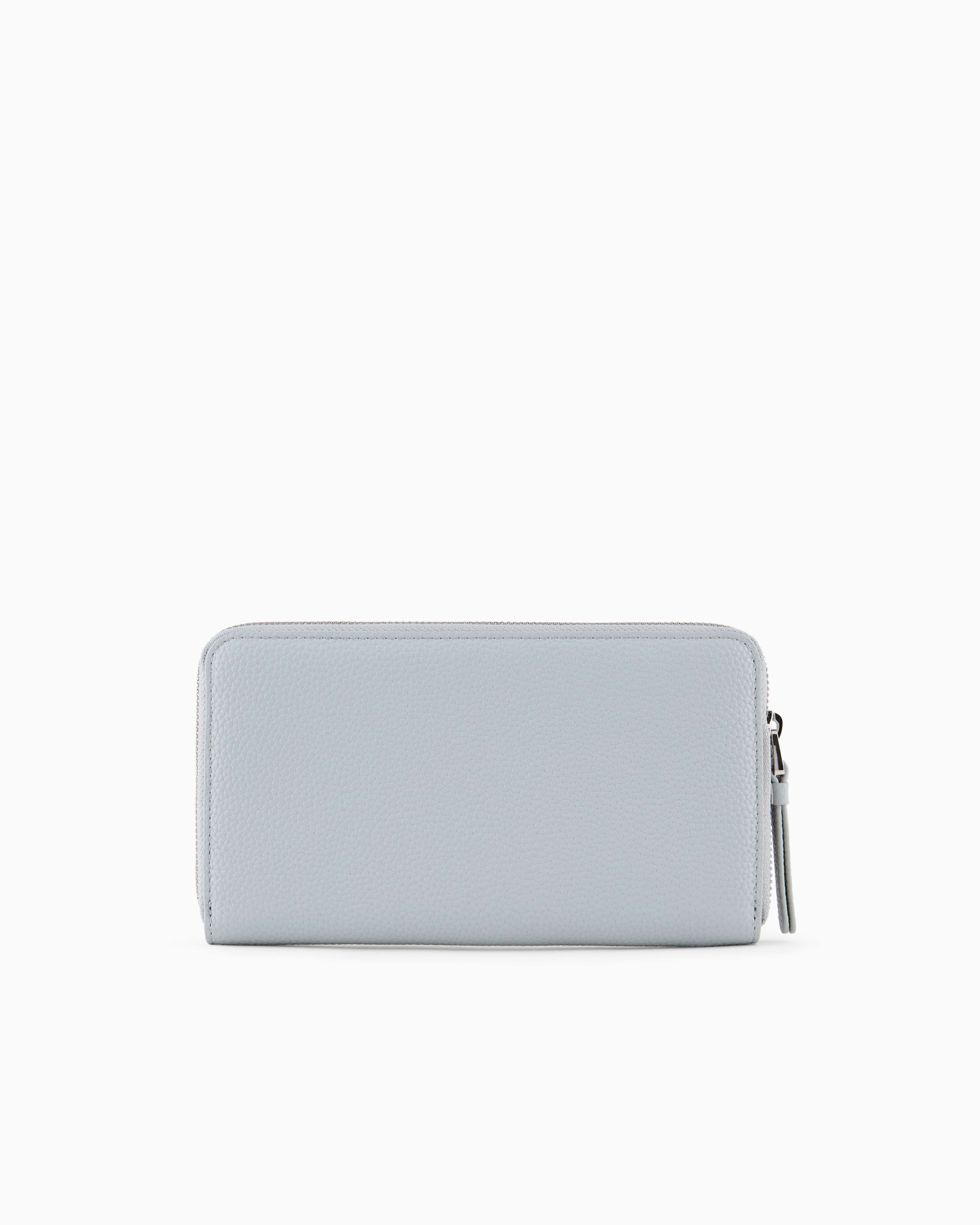 Shop Emporio Armani Deer-print Myea Wallet With Wrap-around Zip In Light Gray