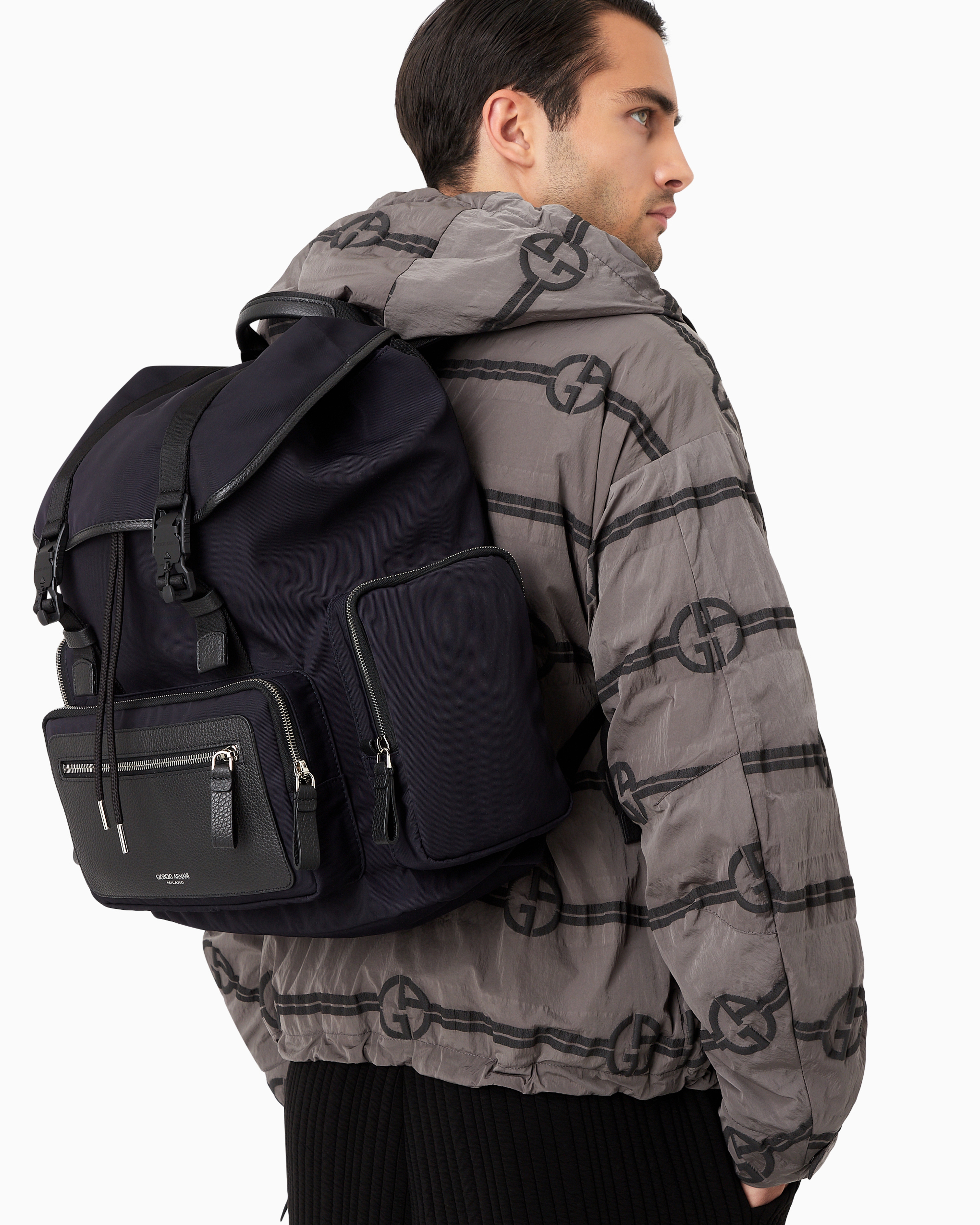 Giorgio armani leather backpack new arrivals