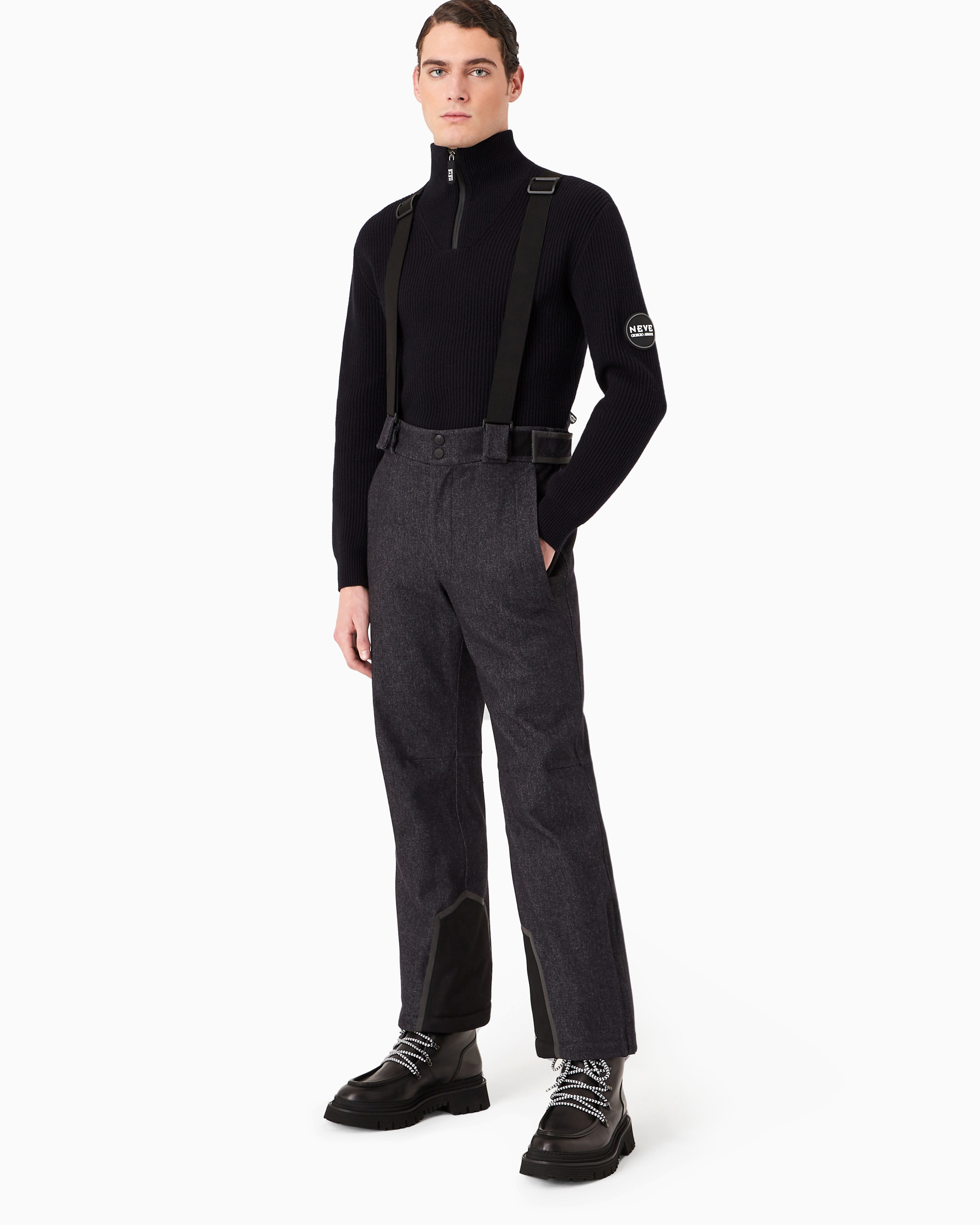 Giorgio Armani Neve Ski Salopettes In Wool In Blue