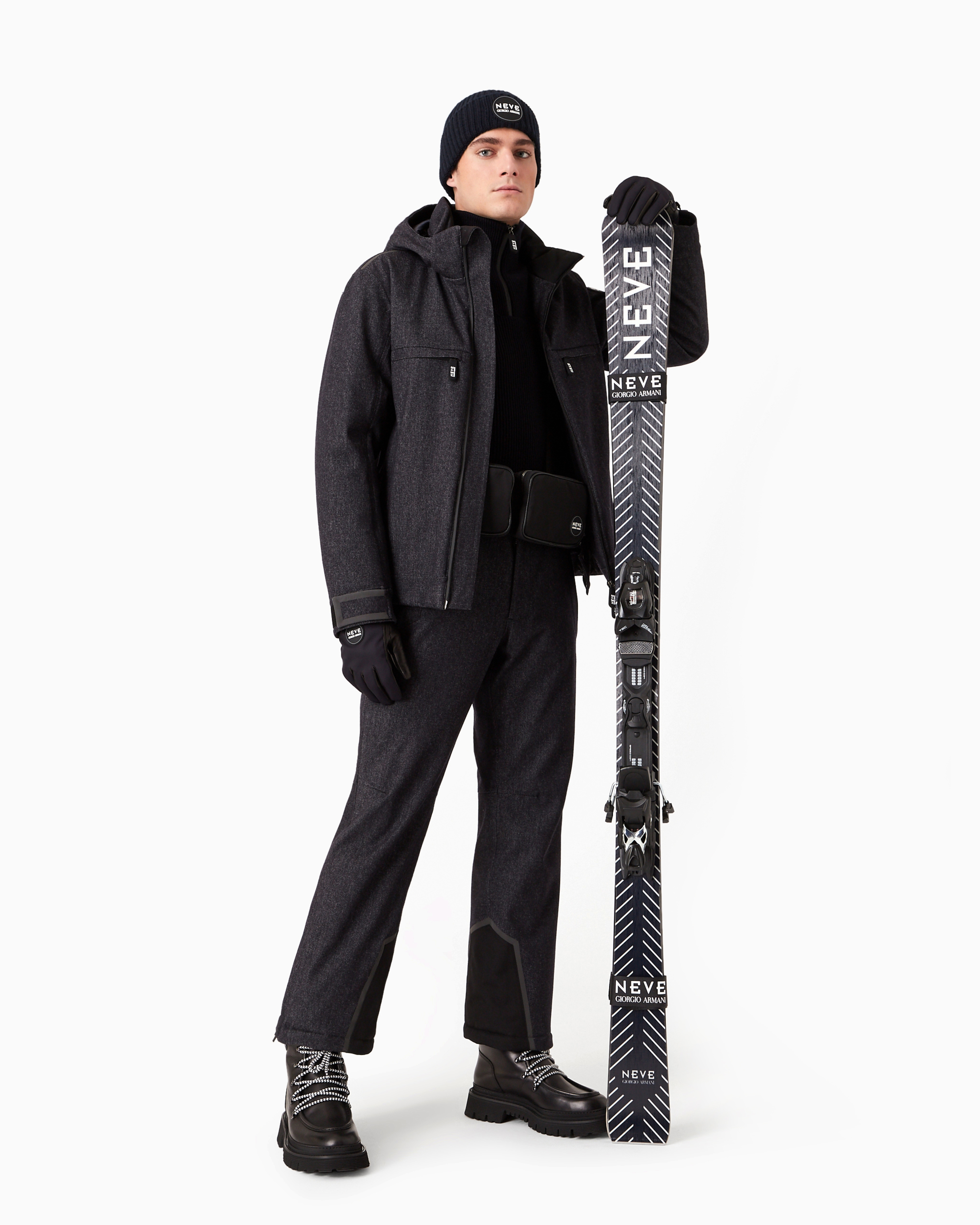 Giorgio Armani Neve Ski Salopettes In Wool In Blue
