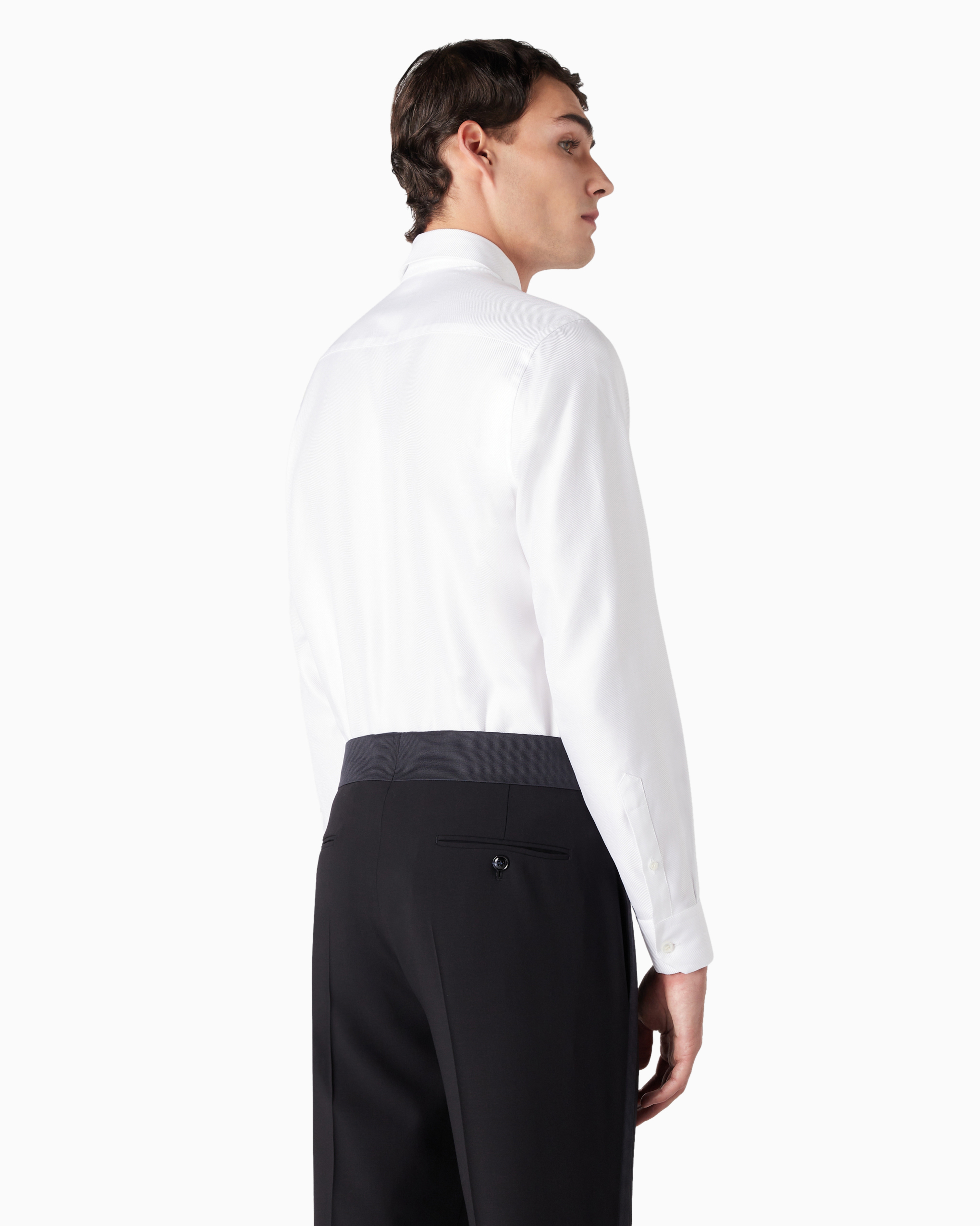 Giorgio Armani Official Store Regular-fit Cotton Shirt In White