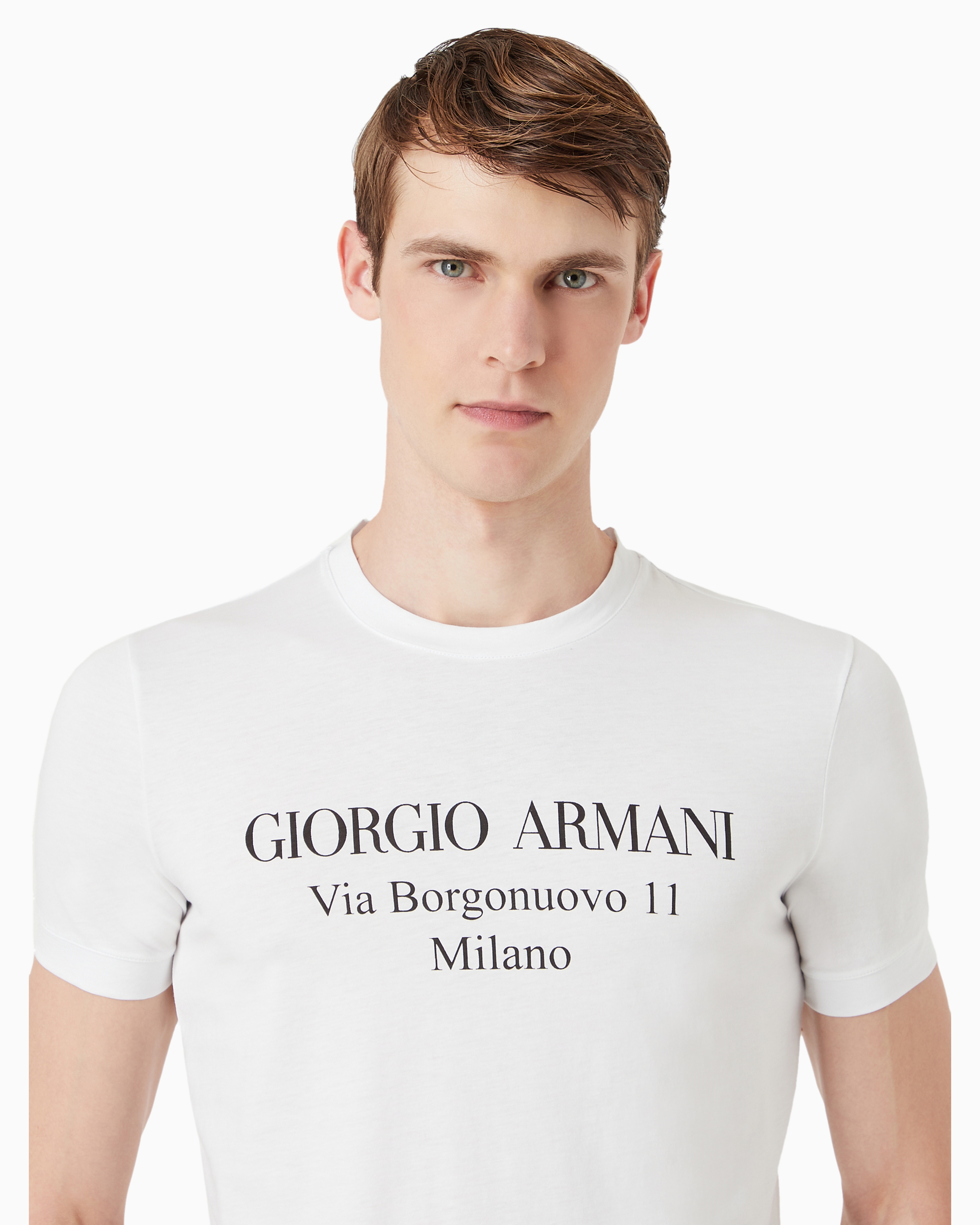 Giorgio Armani Borgonuovo 11 Cotton Jersey T-shirt Clothing In White