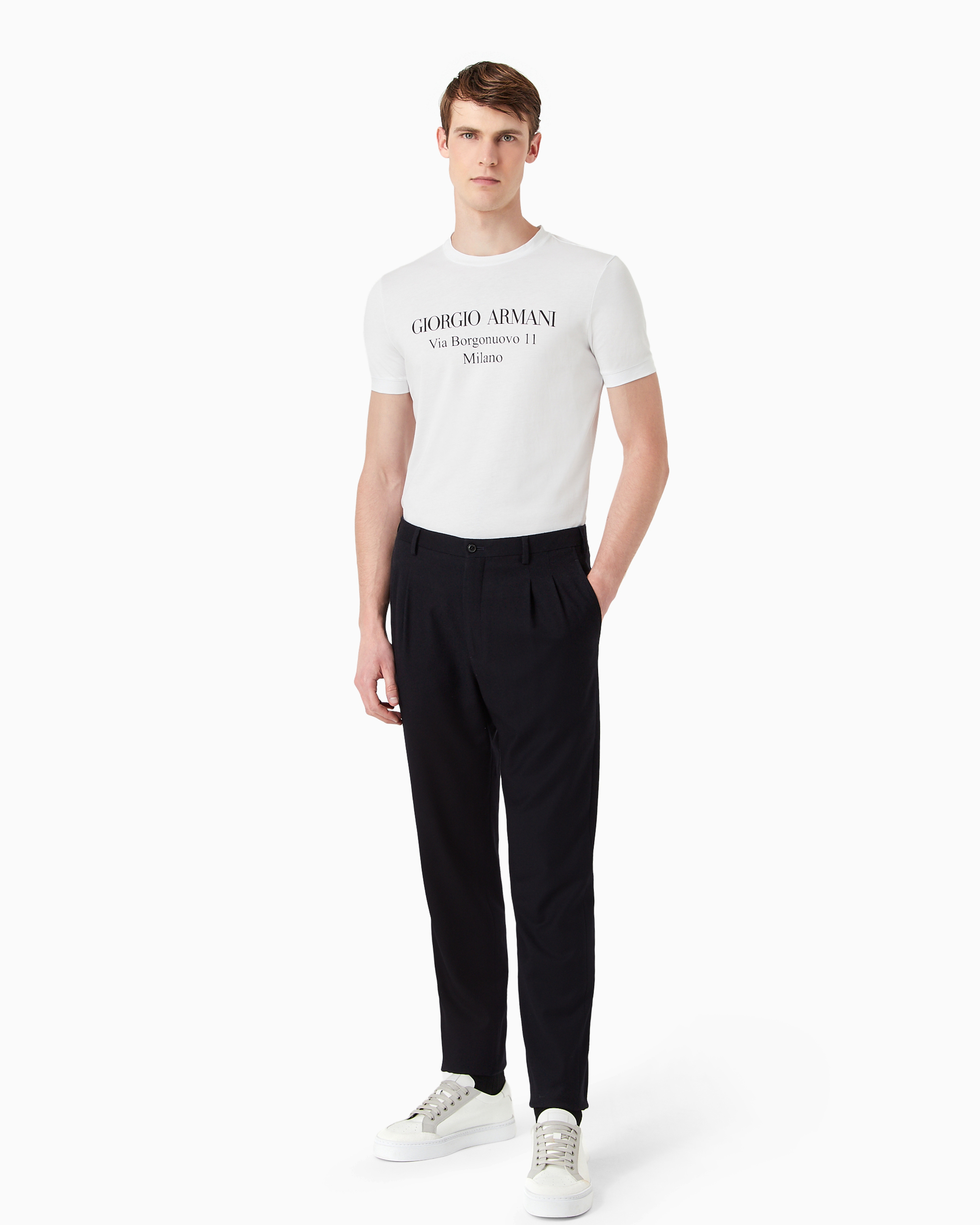 Giorgio Armani Borgonuovo 11 Cotton Jersey T-shirt Clothing In White