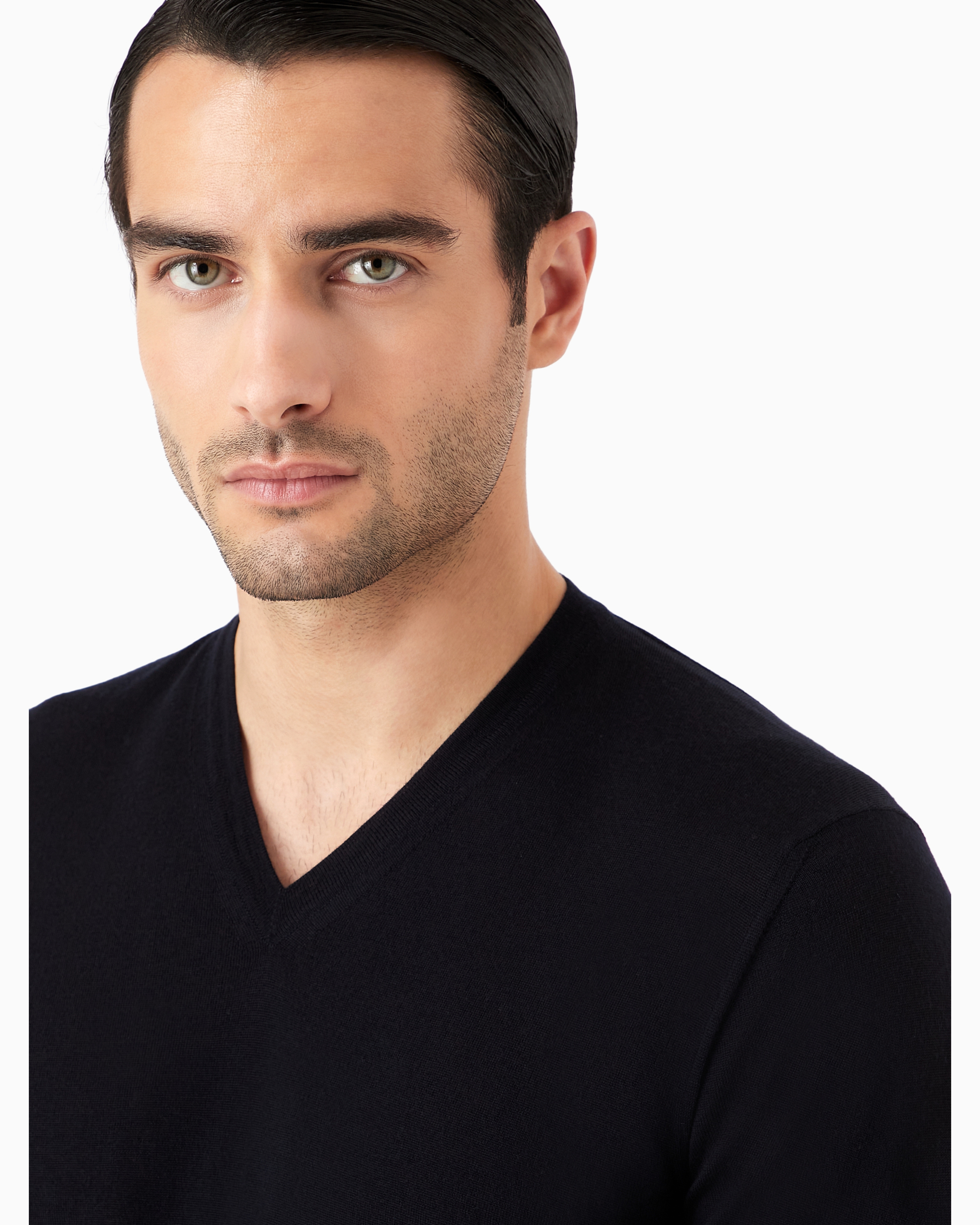 Giorgio Armani Virgin-wool Jumper In Navy Blue