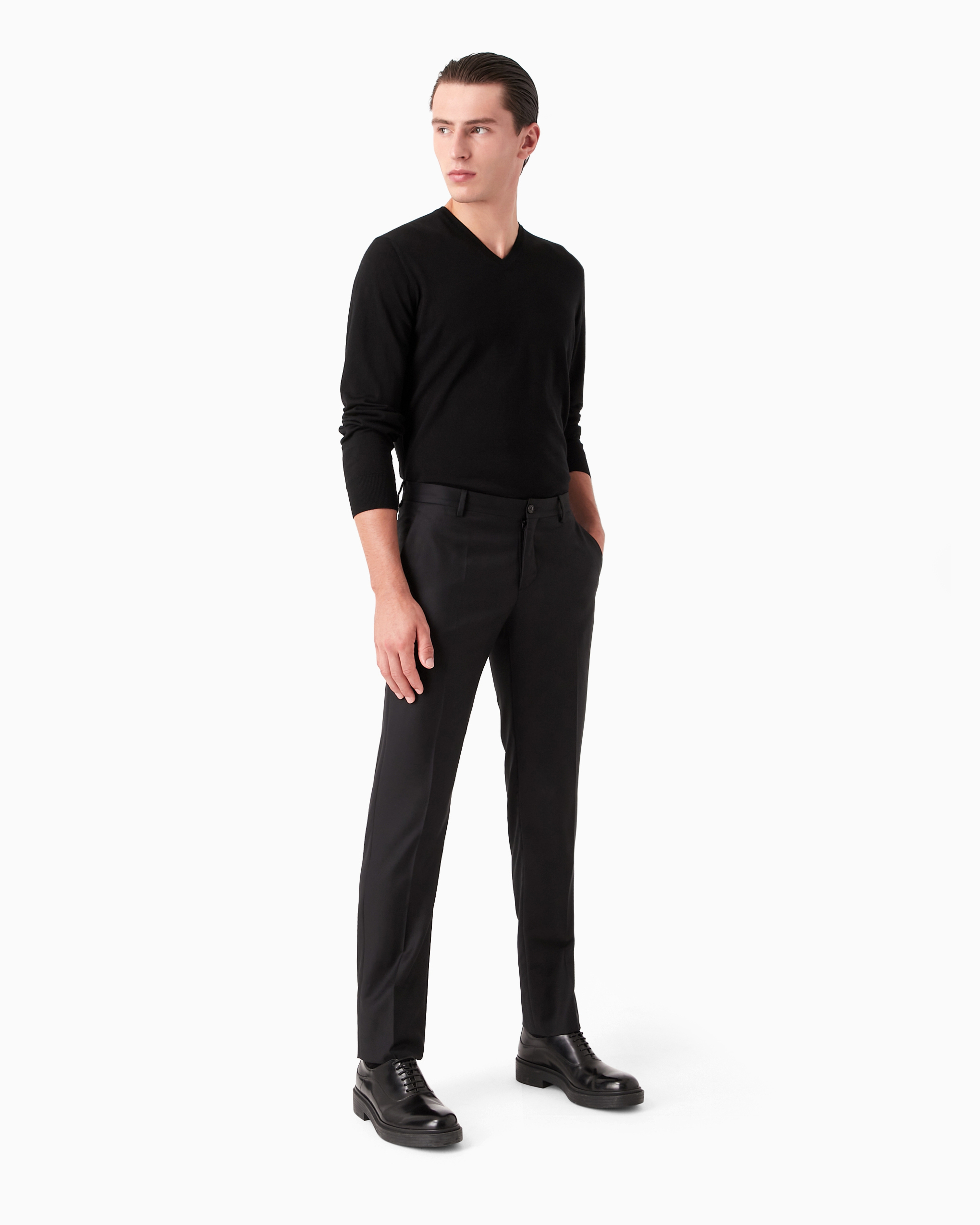 Giorgio Armani Virgin-wool Jumper In Black