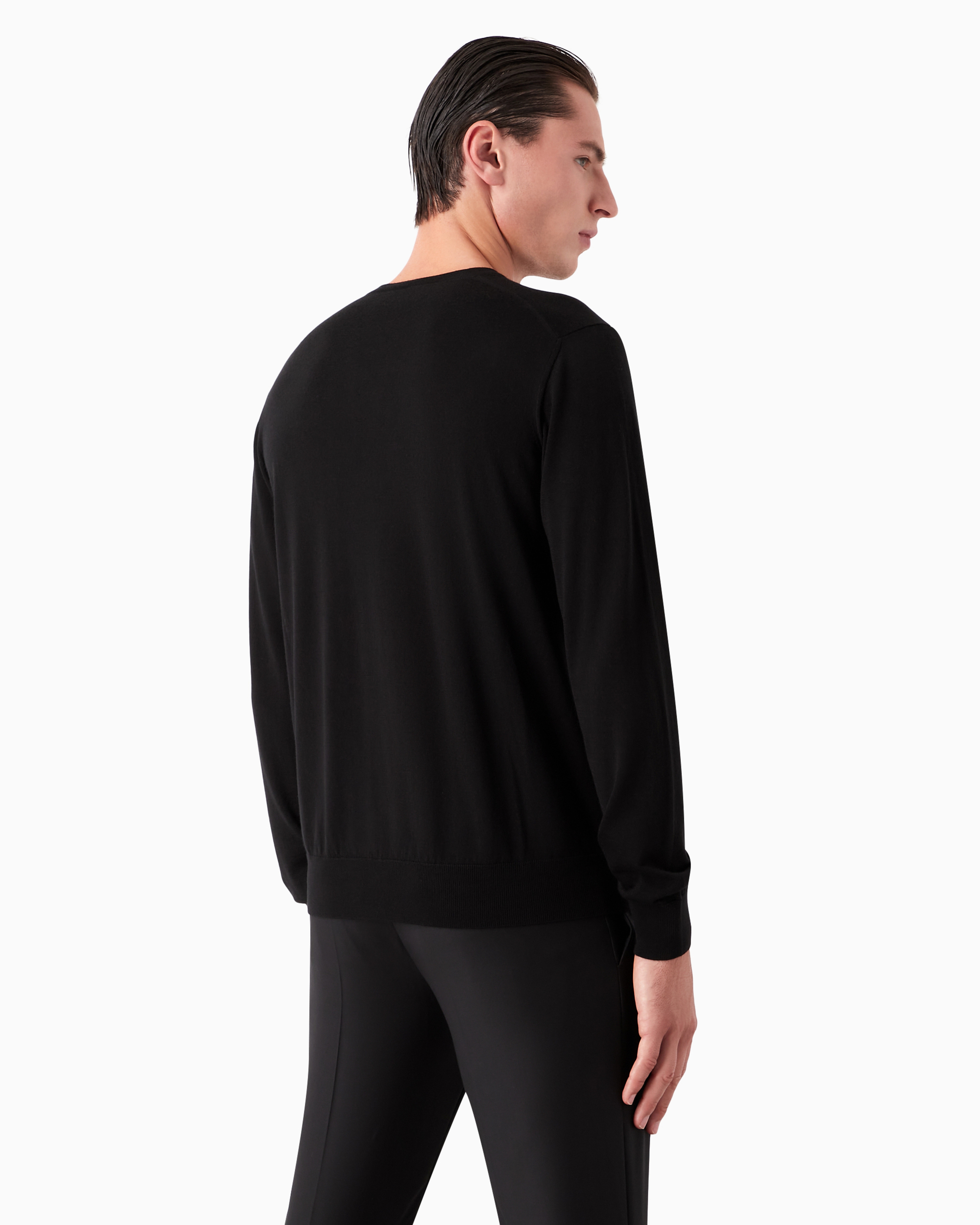 Giorgio Armani Virgin-wool Jumper In Black