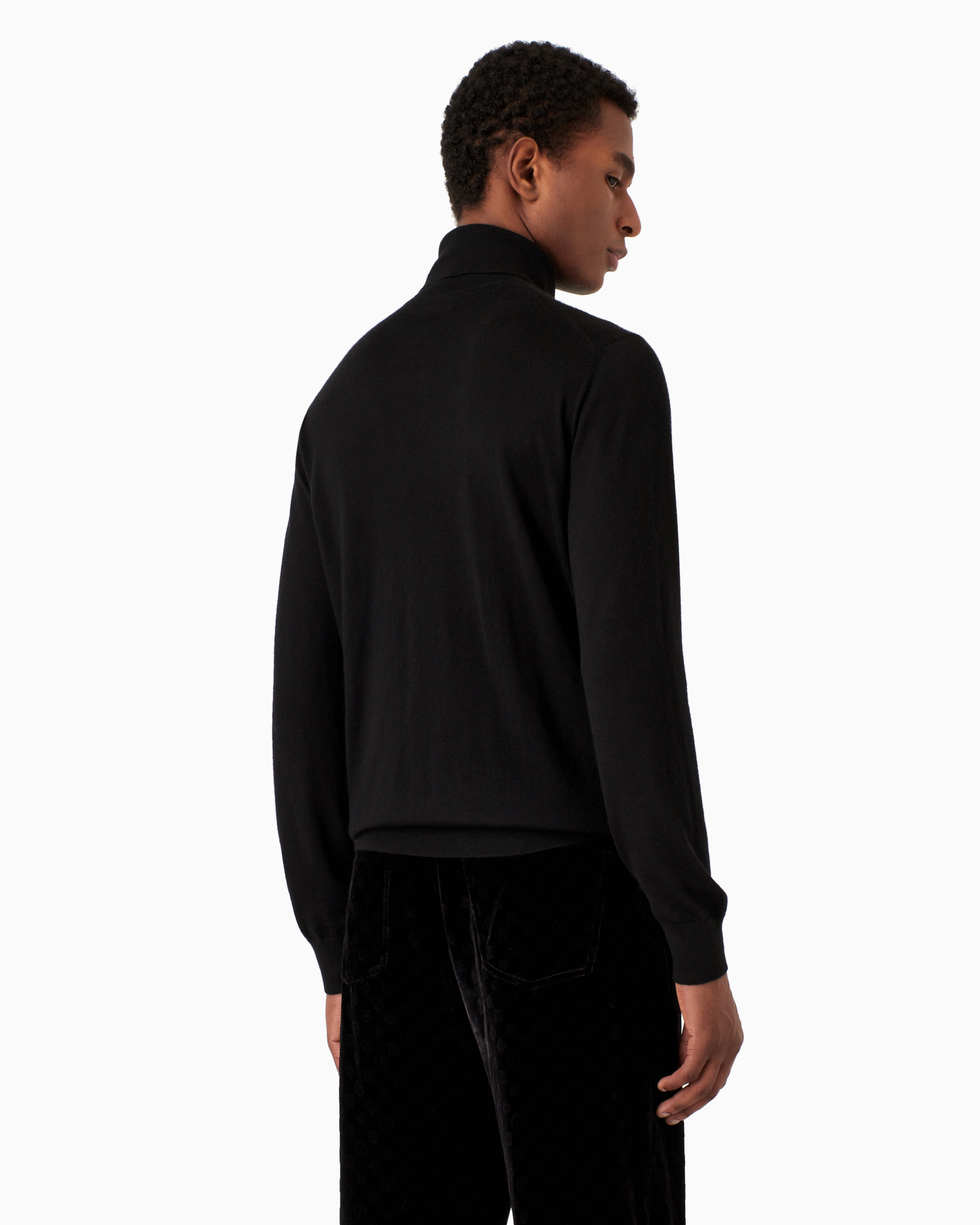 Giorgio Armani Giorgio's Rollneck Jumper In Cashmere And Silk In Black