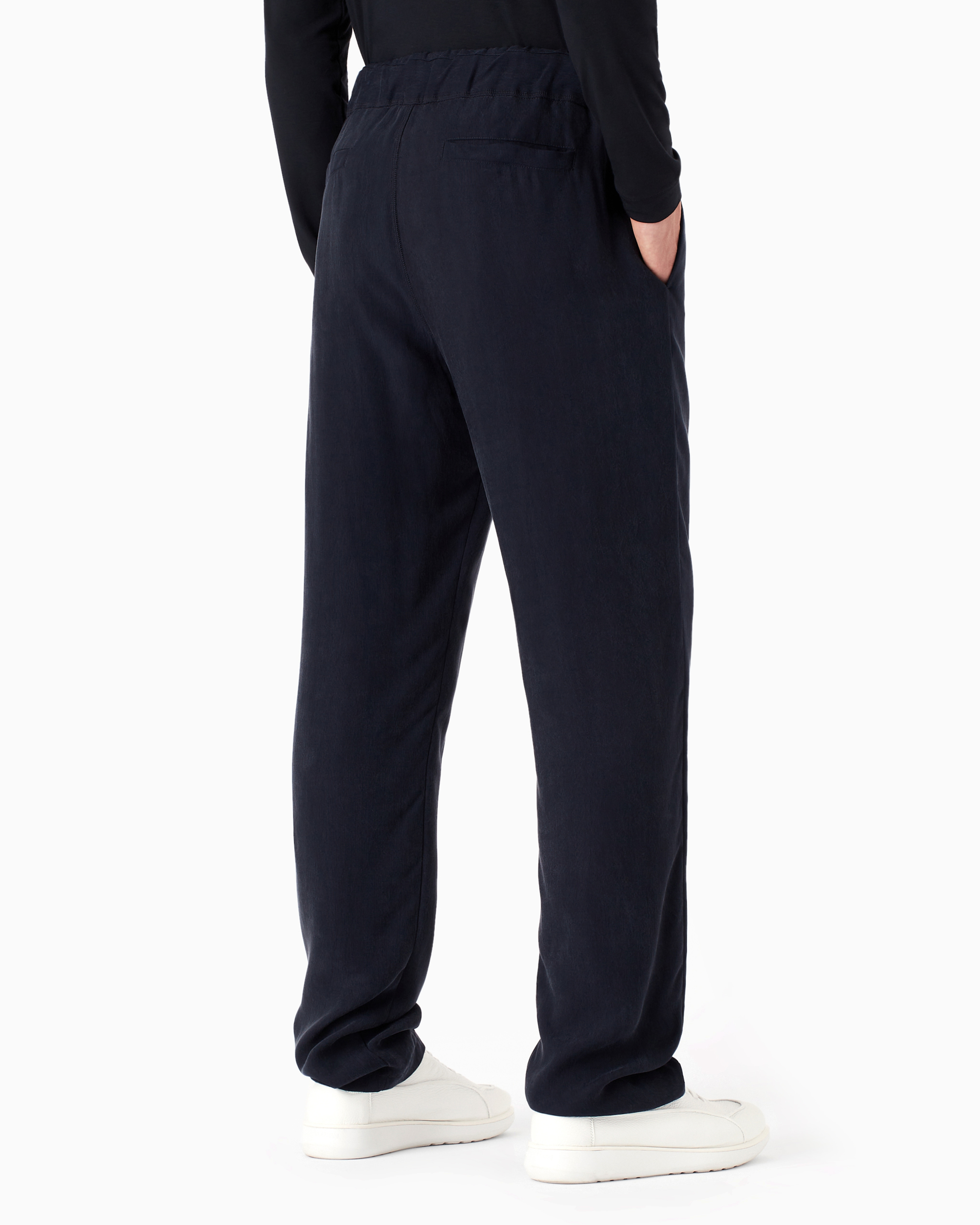 GIORGIO ARMANI ICON CUPRO DRAWSTRING TROUSERS 