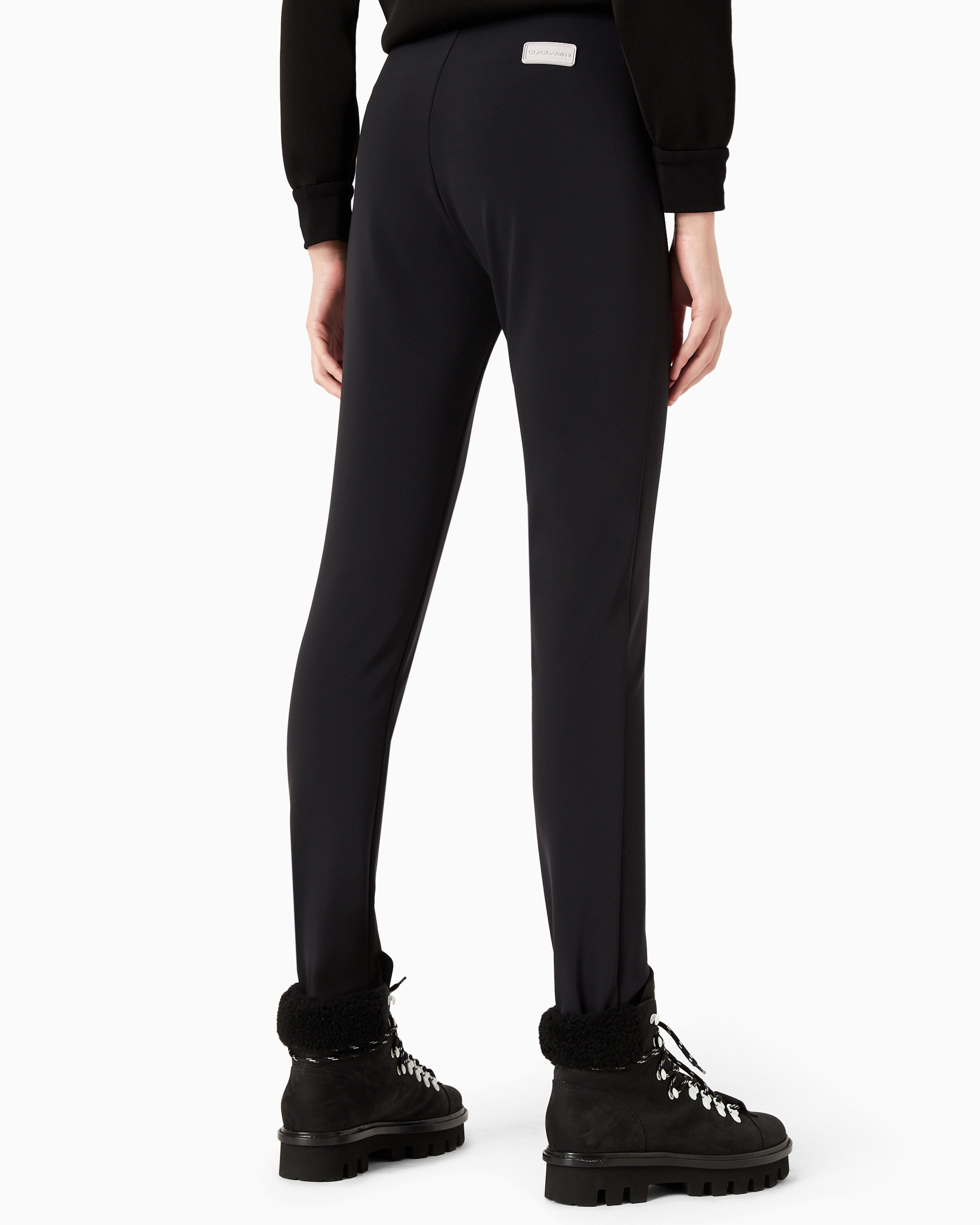 Giorgio Armani Neve Technical Stretch Ski Leggings With Stirrups In Black