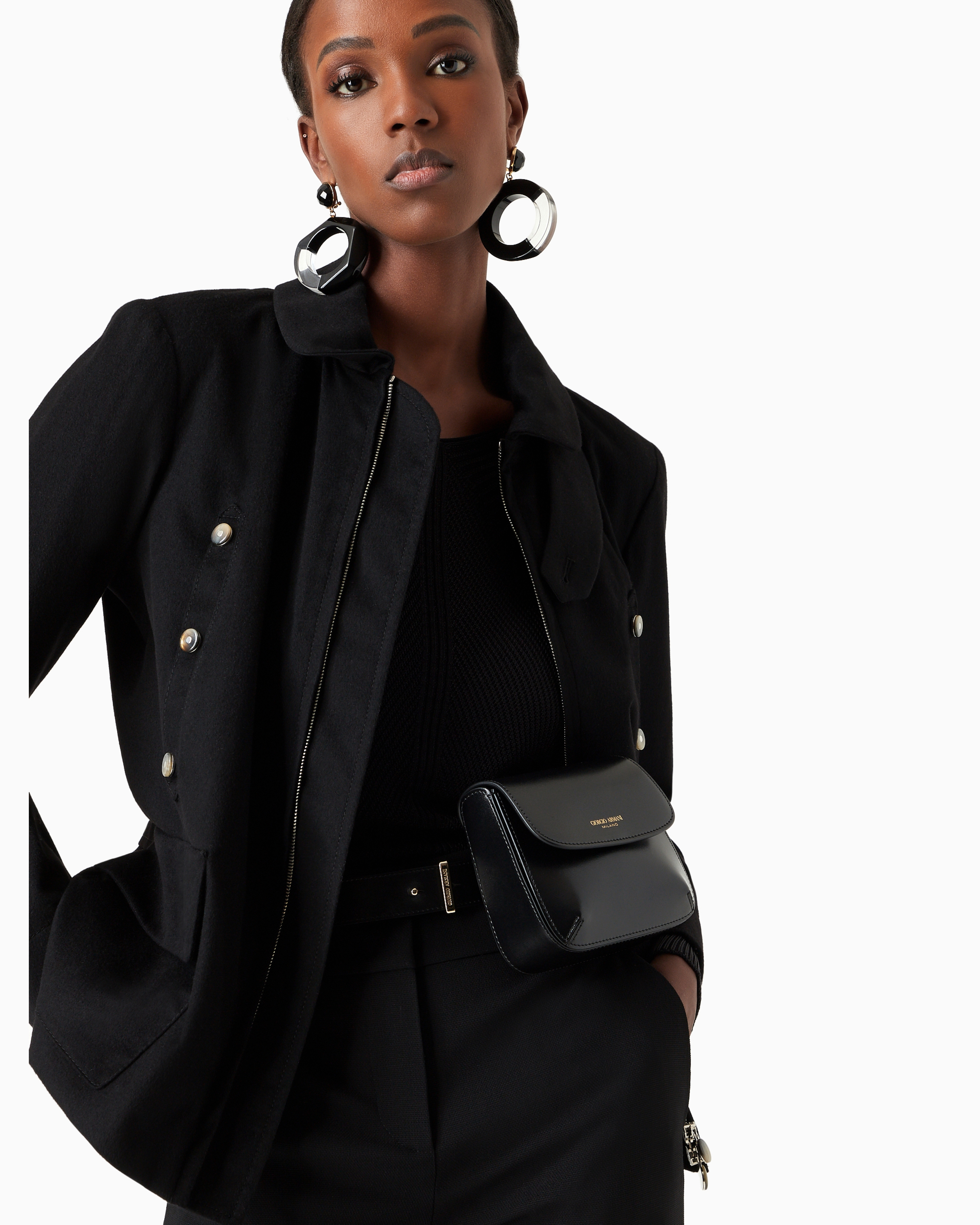 Giorgio Armani Official Store Palmellato-leather La Prima Belt In Black