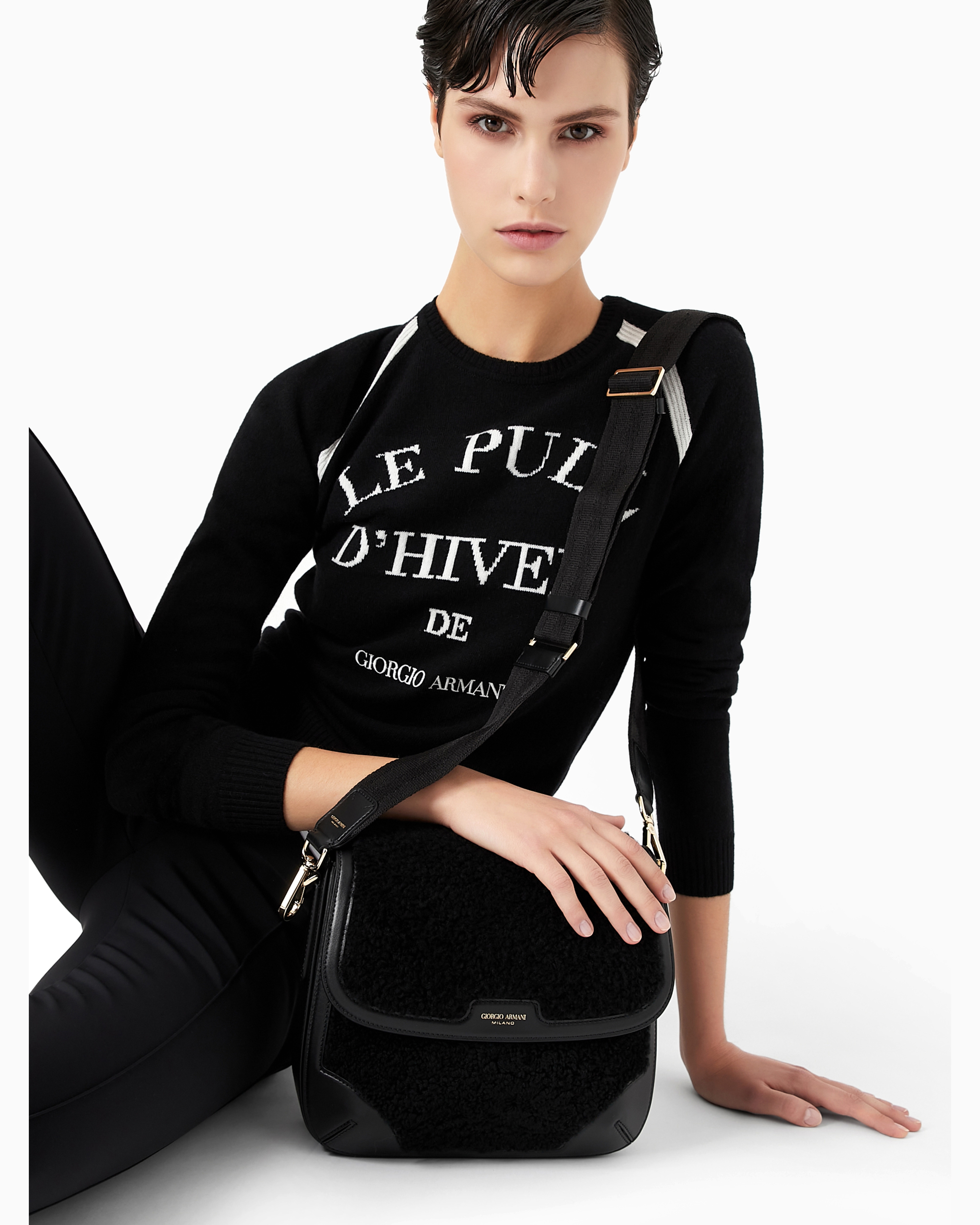 Giorgio Armani Neve Cashmere Crew-neck Sweater In Patterned