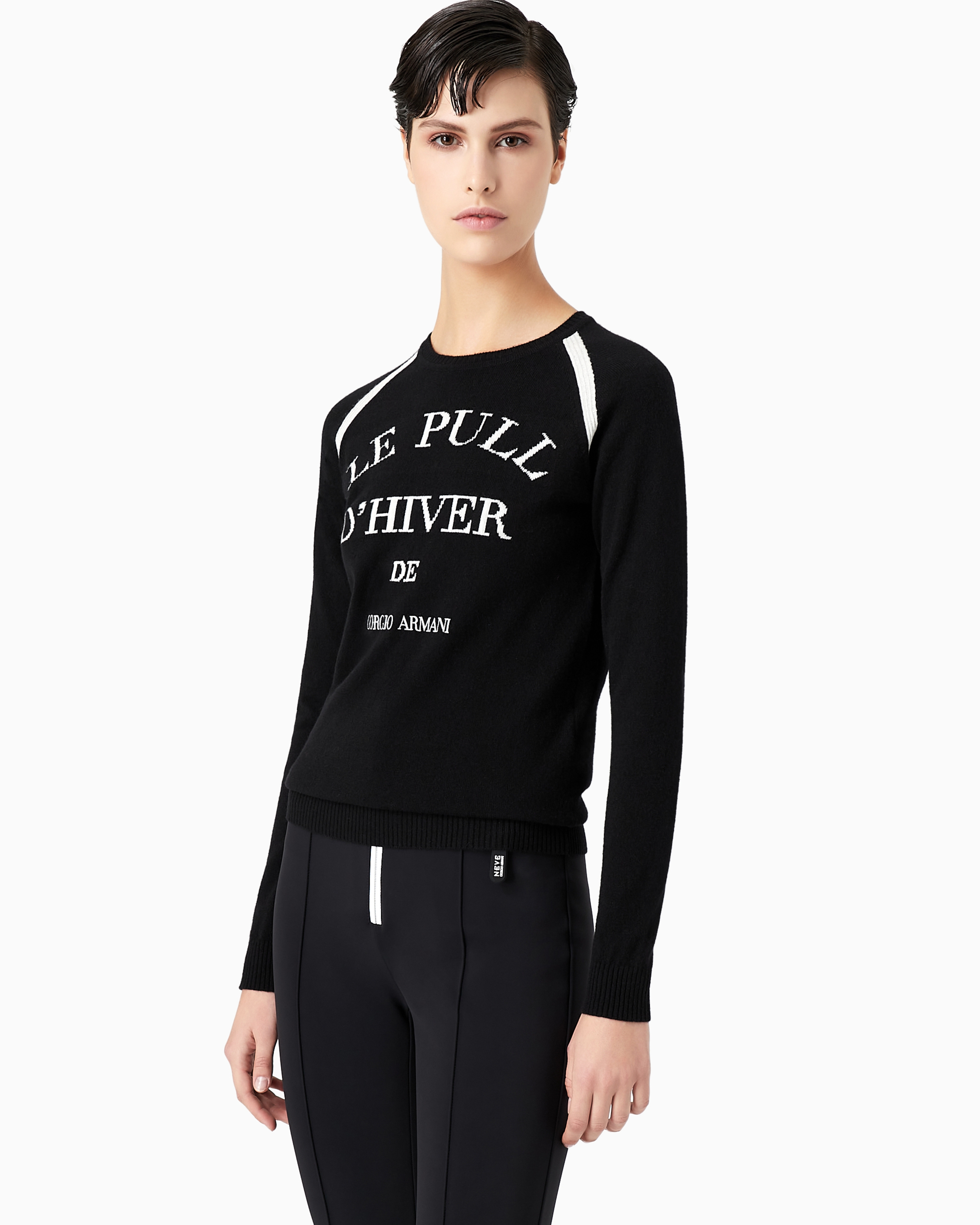 Giorgio Armani Neve Cashmere Crew-neck Sweater In Patterned