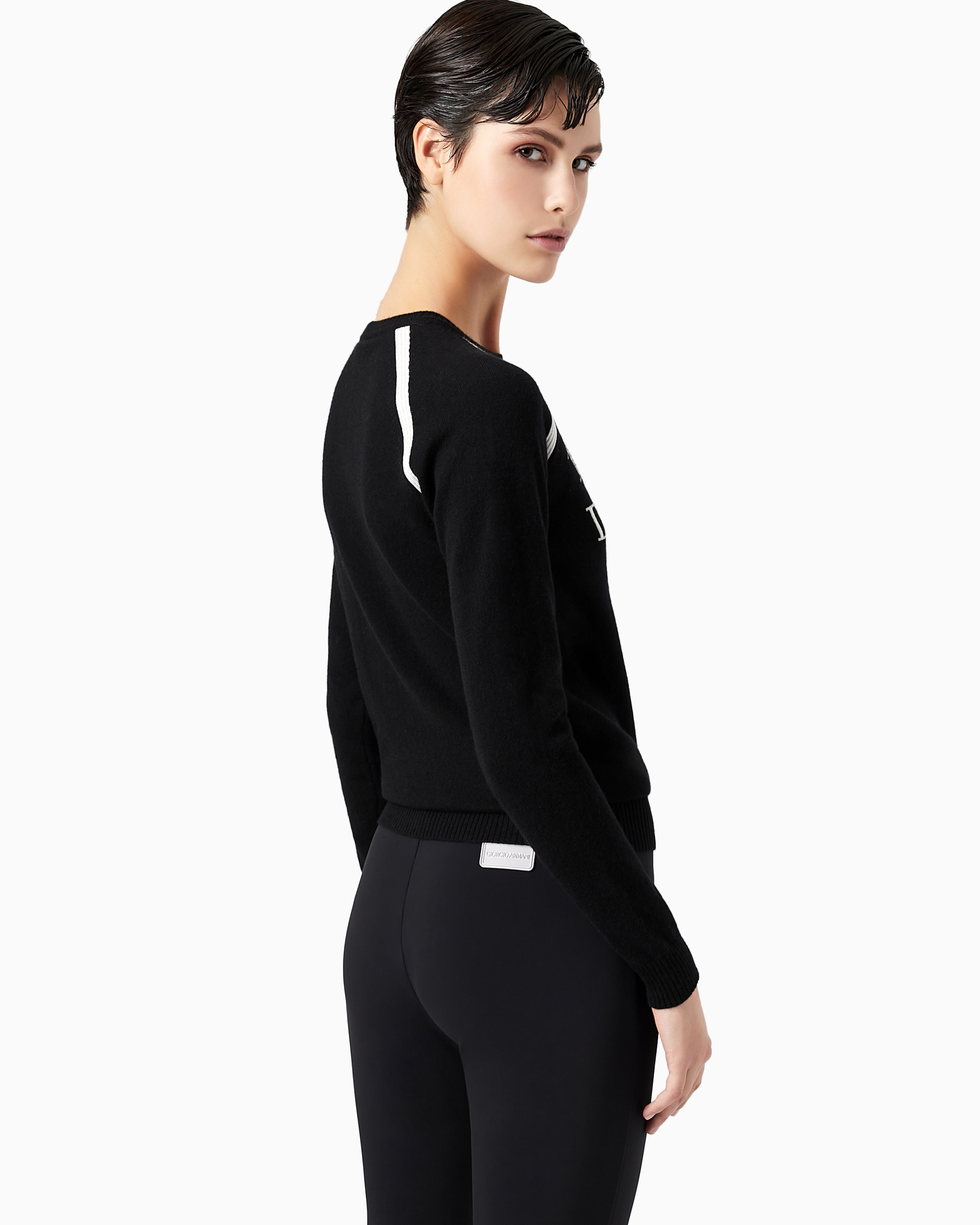 Giorgio Armani Neve Cashmere Crew-neck Sweater In Patterned