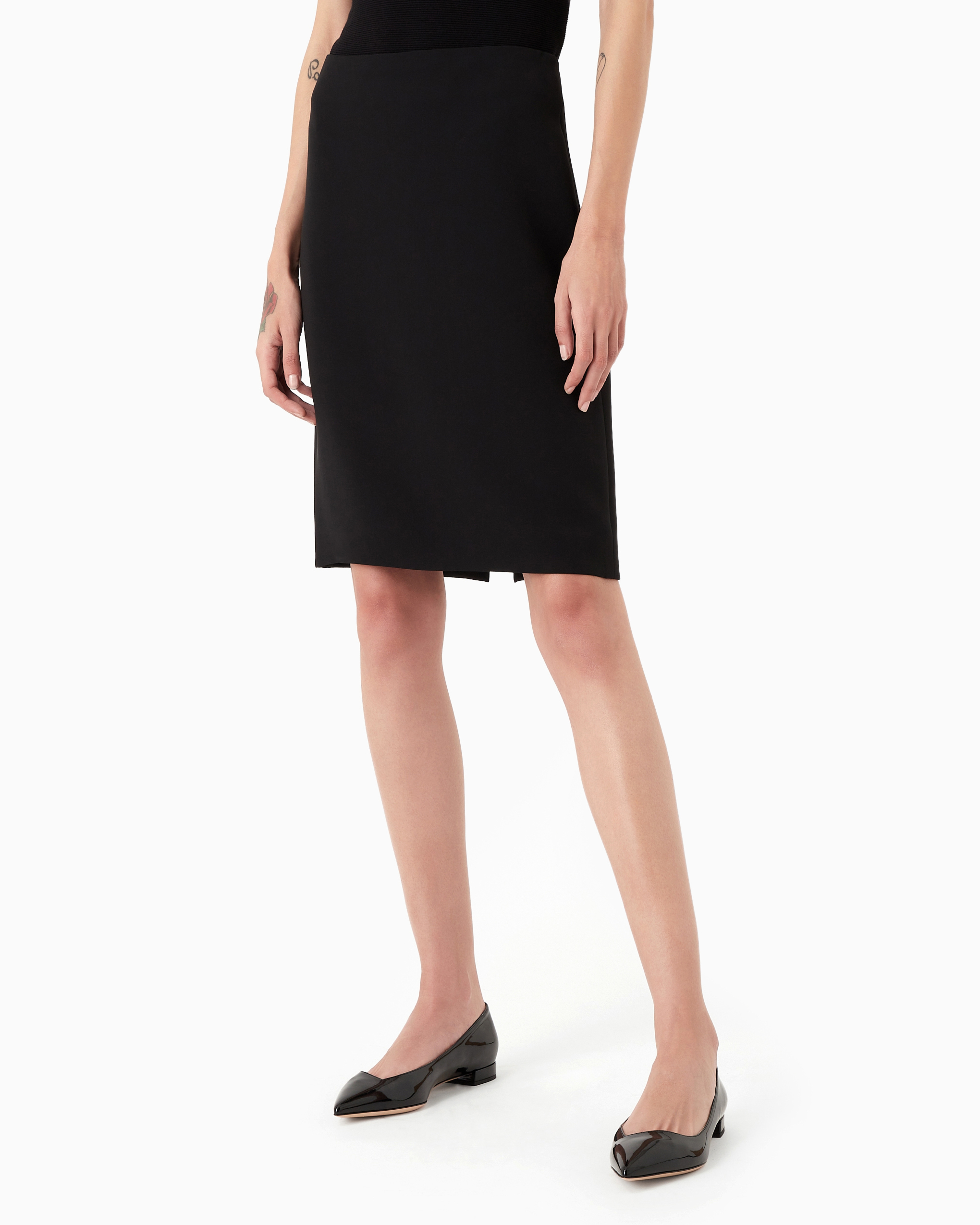 Shop Giorgio Armani Silk Cady Tube Skirt In Black