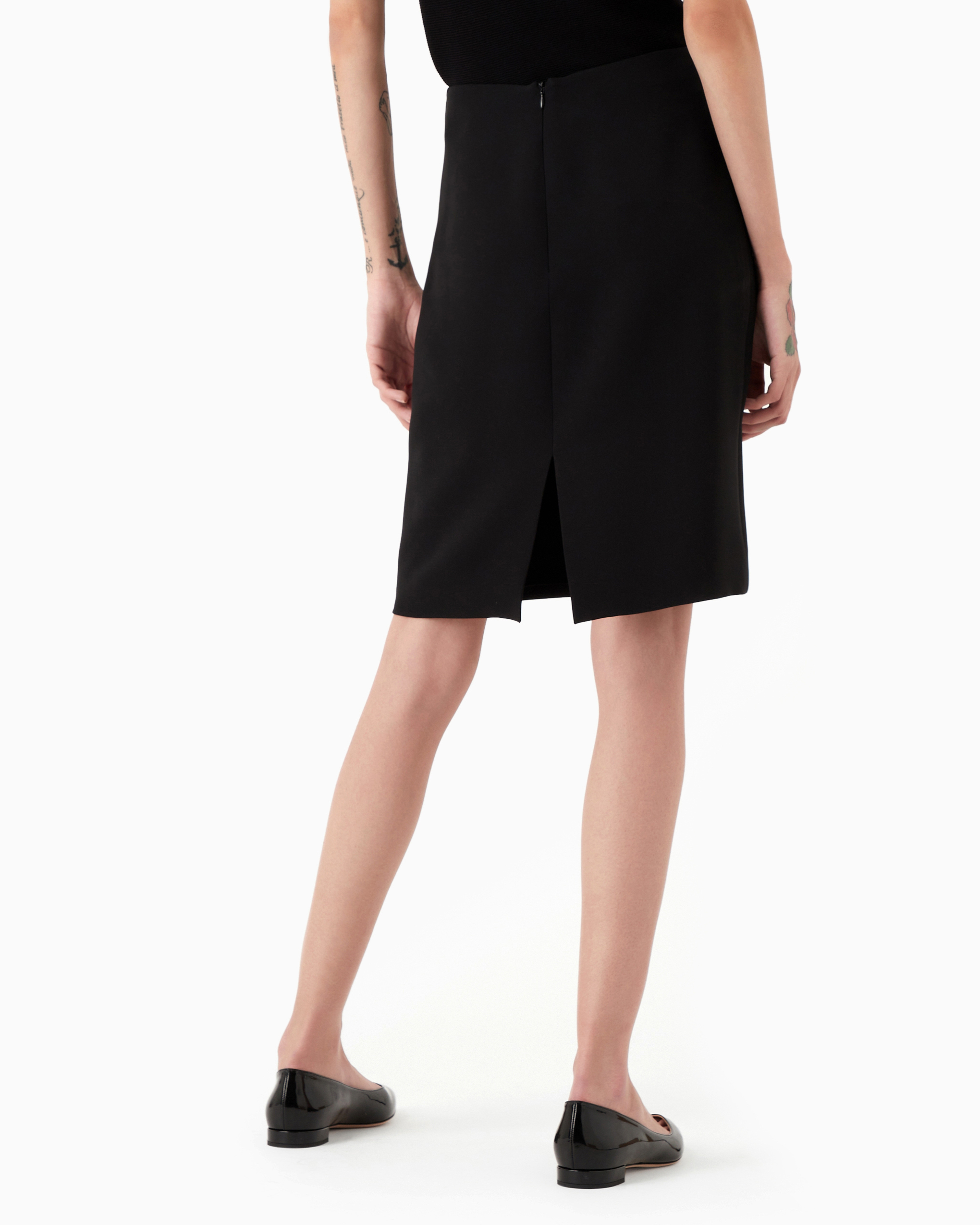 Shop Giorgio Armani Silk Cady Tube Skirt In Black