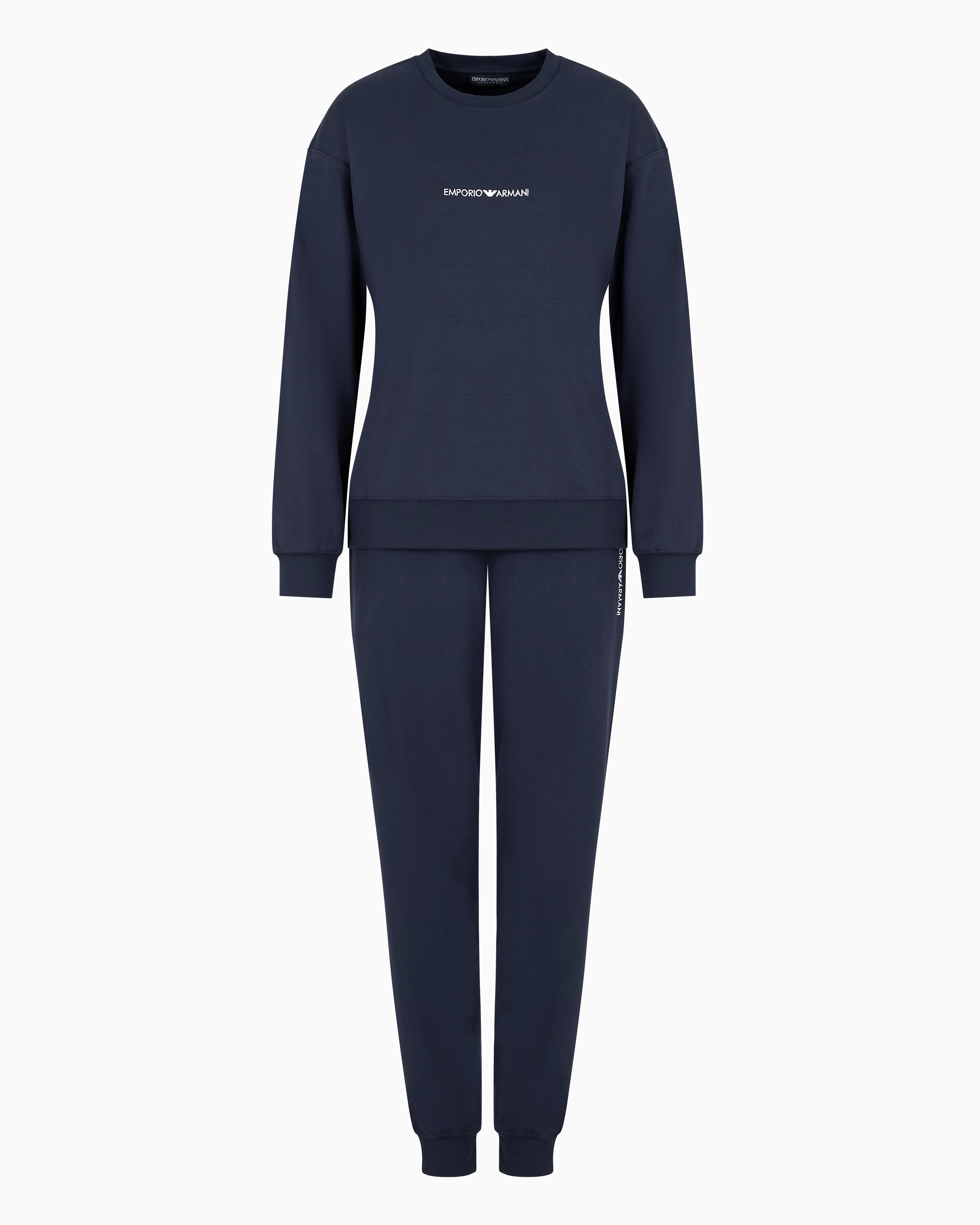 EMPORIO ARMANI PYJAMA BESTEHEND AUS EINEM SWEATSHIRT UND EINER HOSE AUS INTERLOCK-JERSEY MIT LOGO 