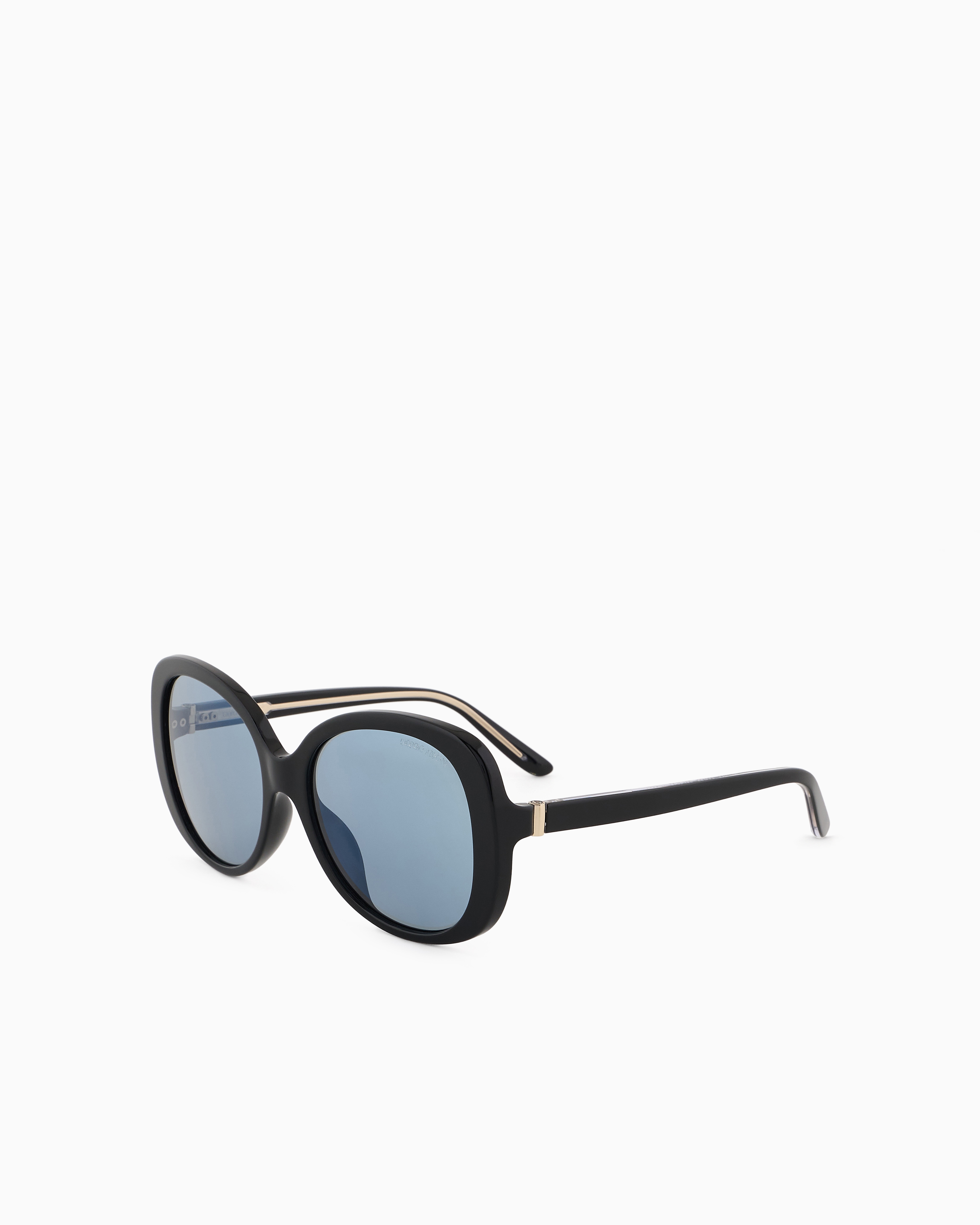 Shop Giorgio Armani Women's Round Sunglasses In Black