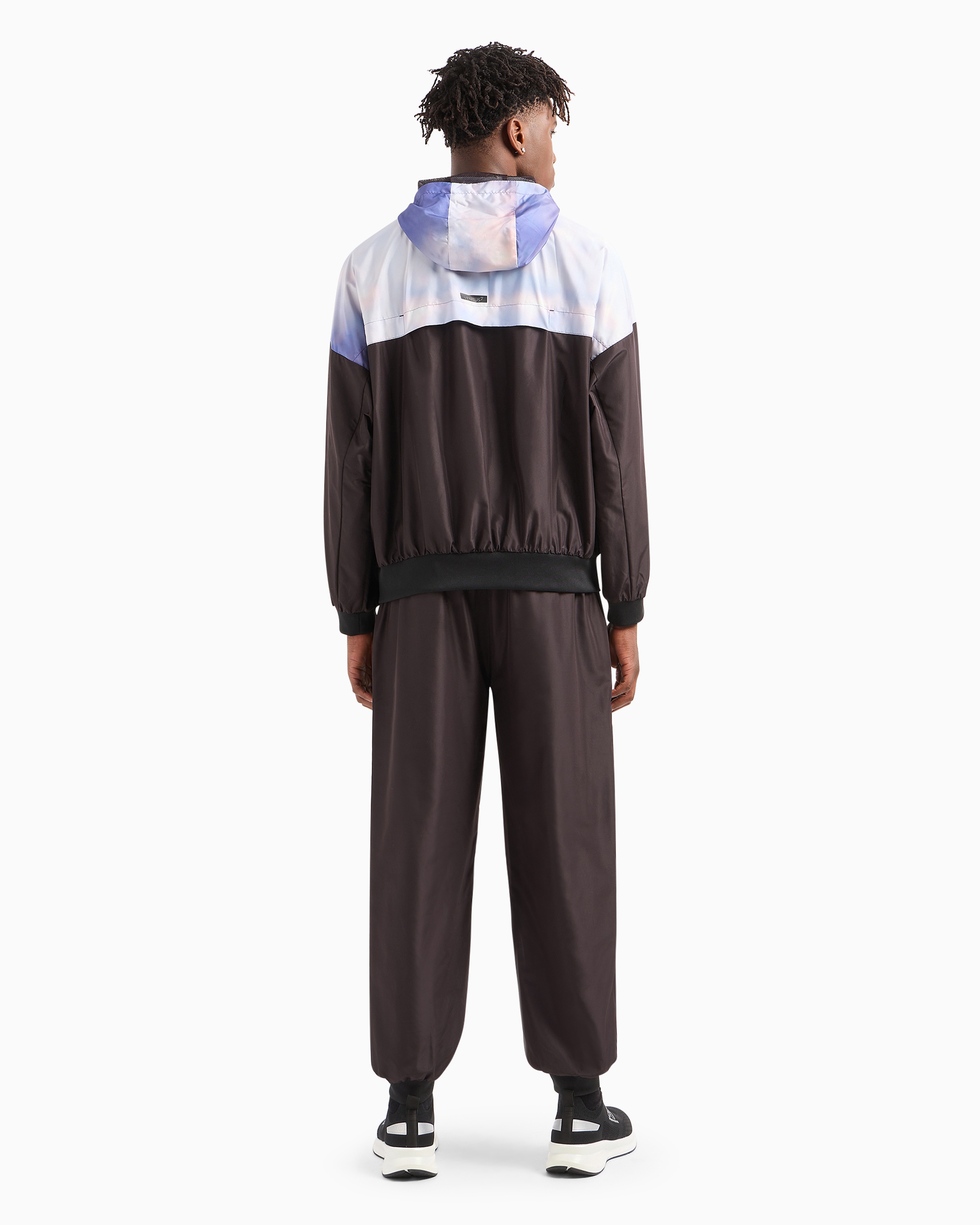 Shop Ea7 Dynamic Athlete Printed Tracksuit In Ventus7 Technical Fabric In Marron