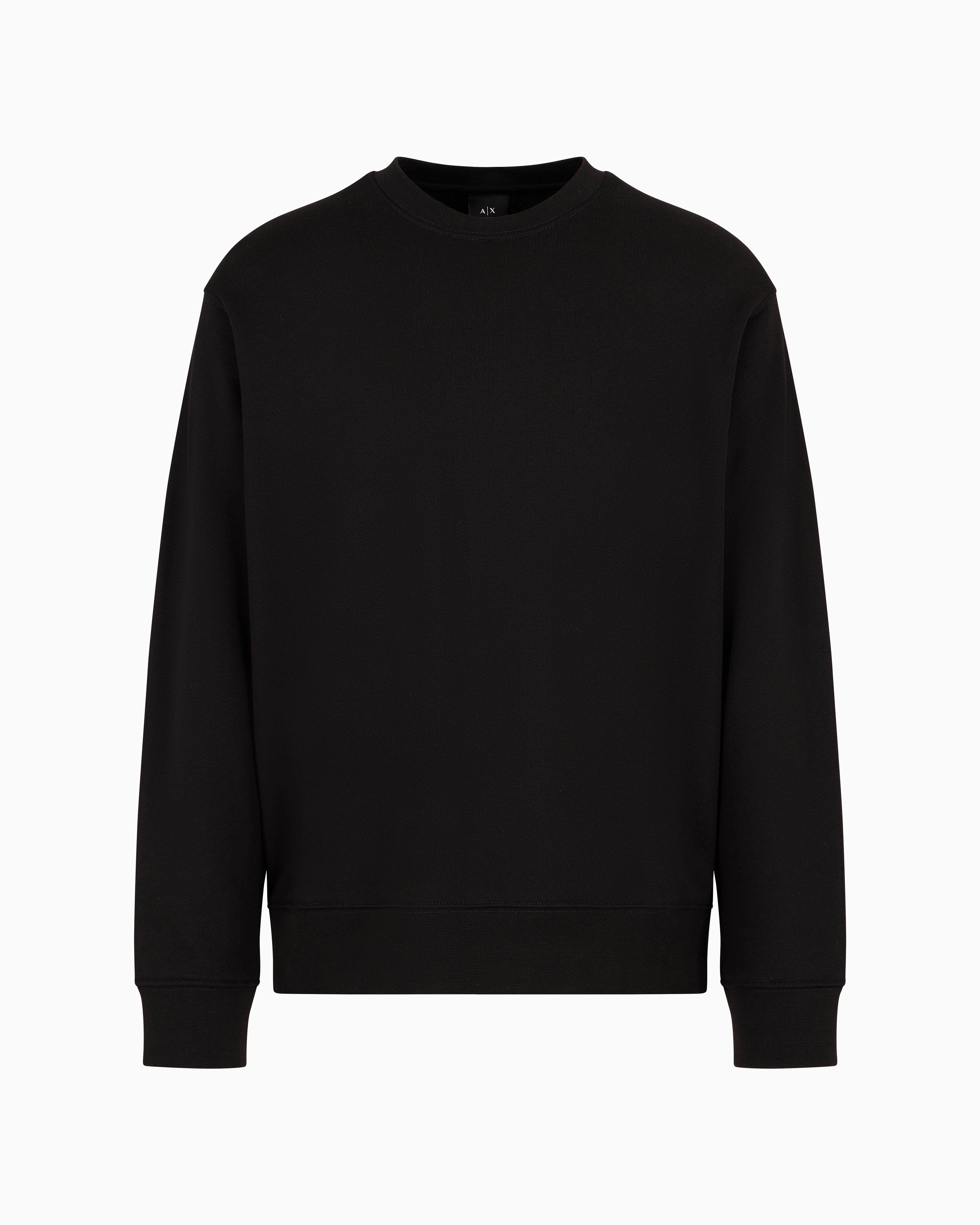 Shop Armani Exchange Crewneck Sweatshirt With Maxi Print On The Back In Asv Cotton In Black