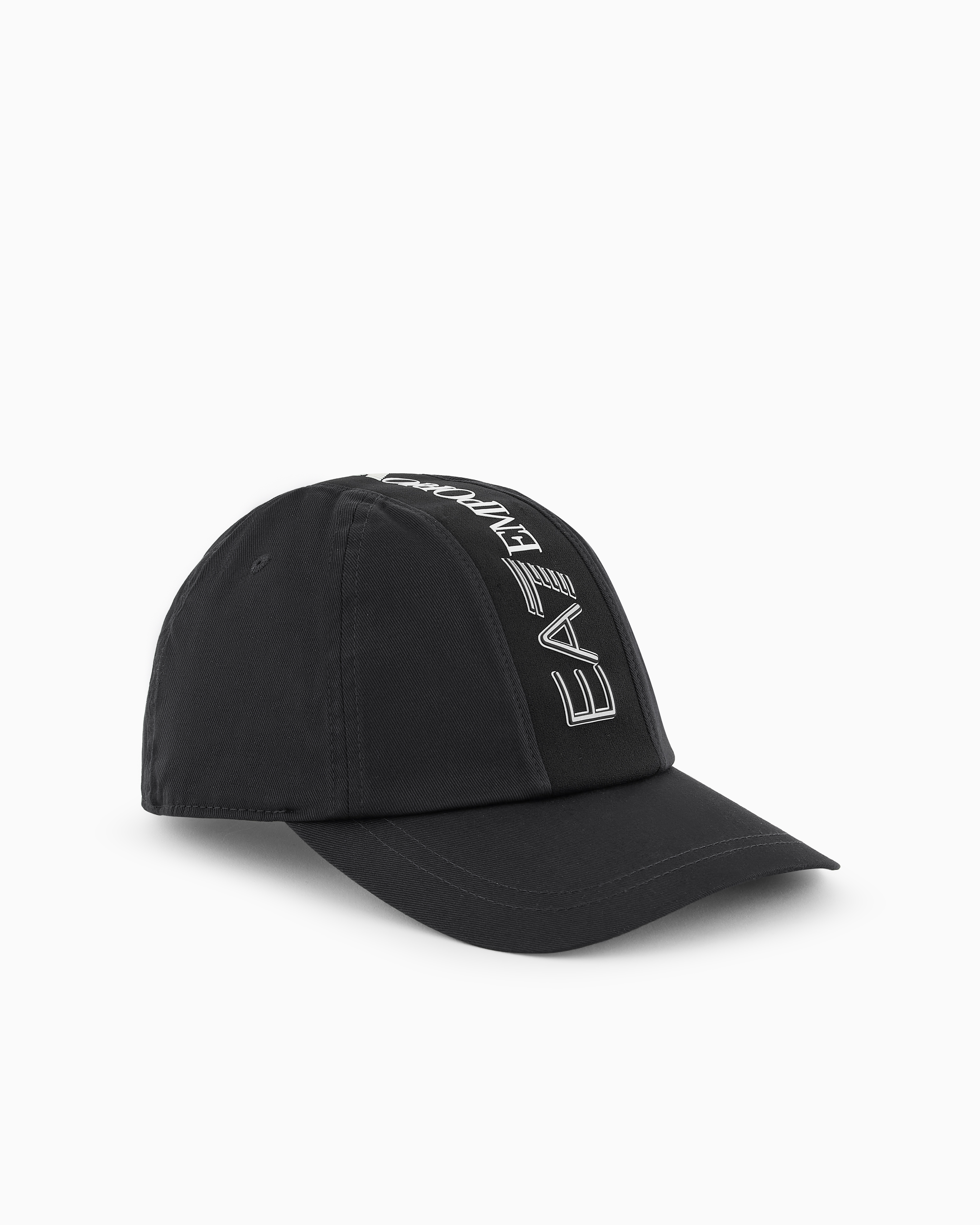 Ea7 Official Store Cotton Baseball Cap With Logo Tape In Black