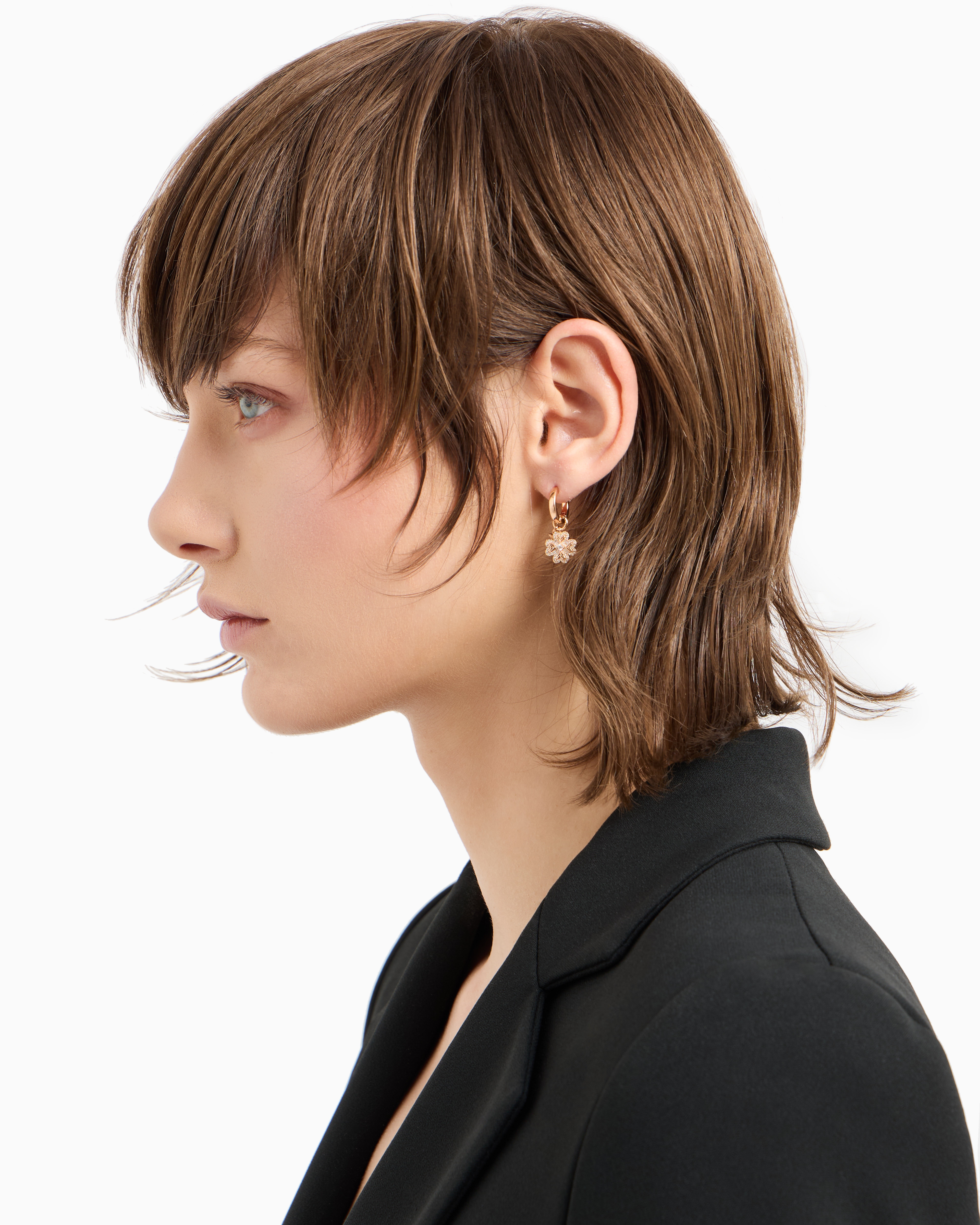 Emporio Armani Rose Gold-tone Sterling Silver Hoop Earrings In Multicoloured