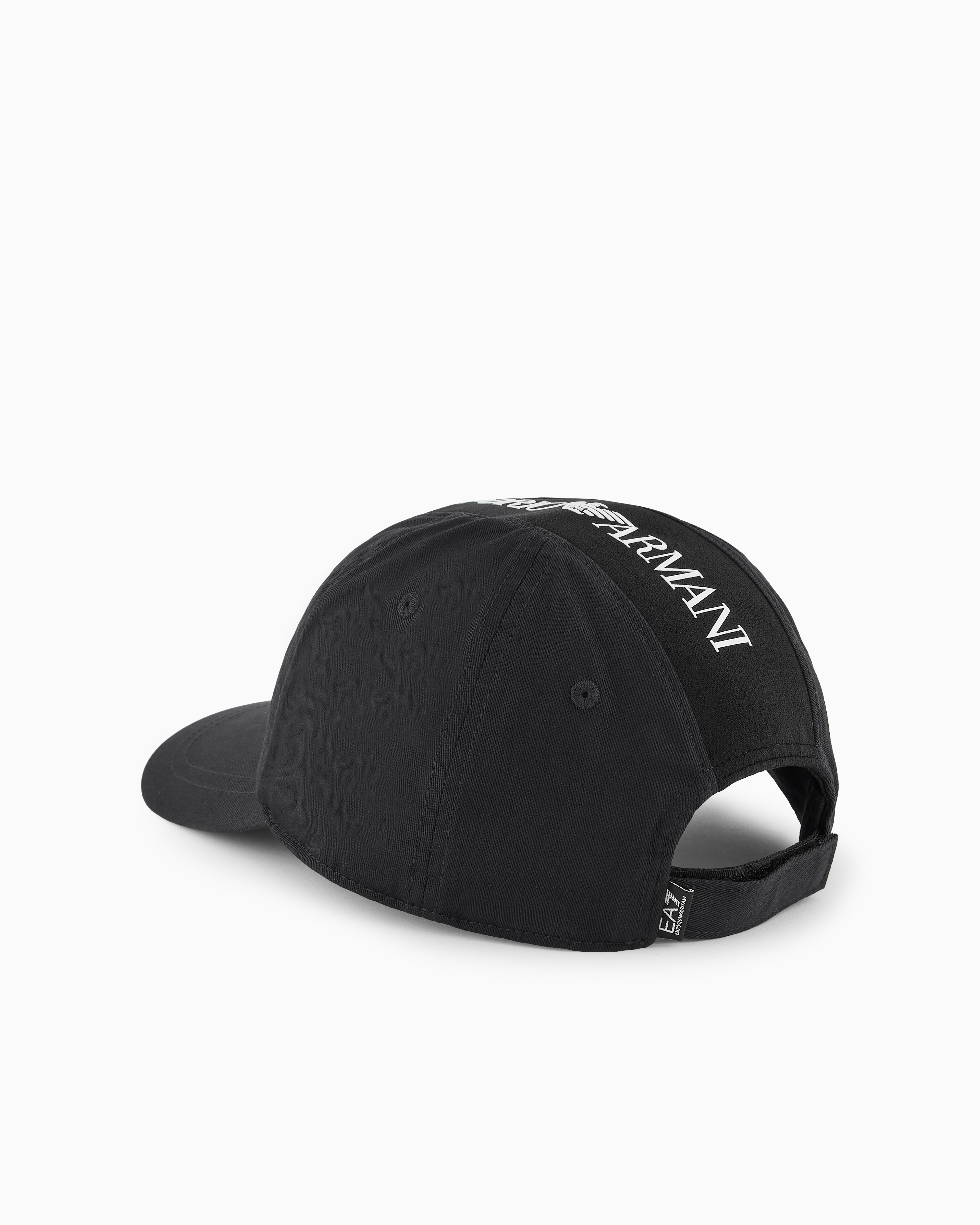 Shop Ea7 Cotton Baseball Cap With Logo Tape In Black