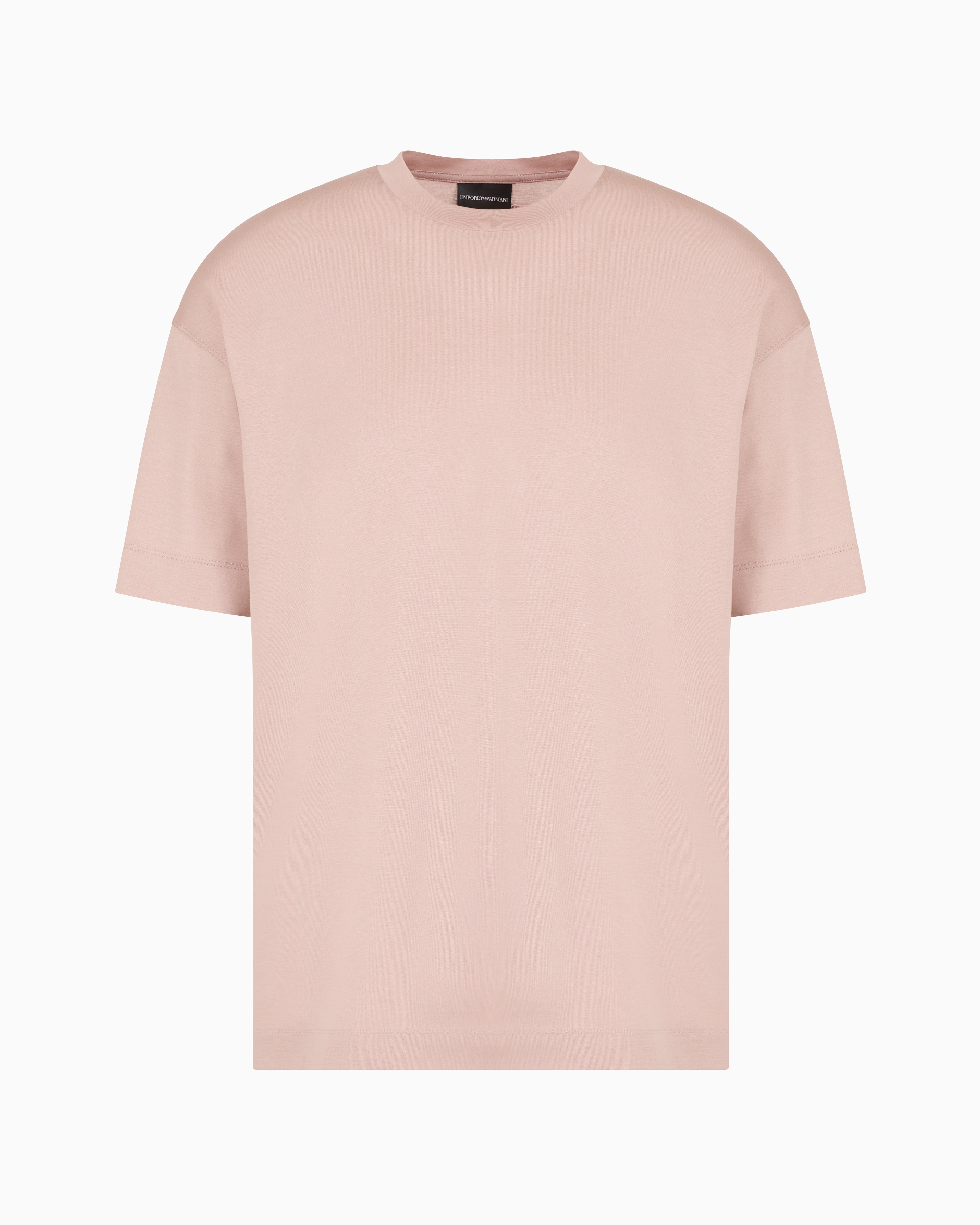 Emporio Armani Official Store Loose-fit T-shirt In An Asv Lyocell-blend Jersey In Pink