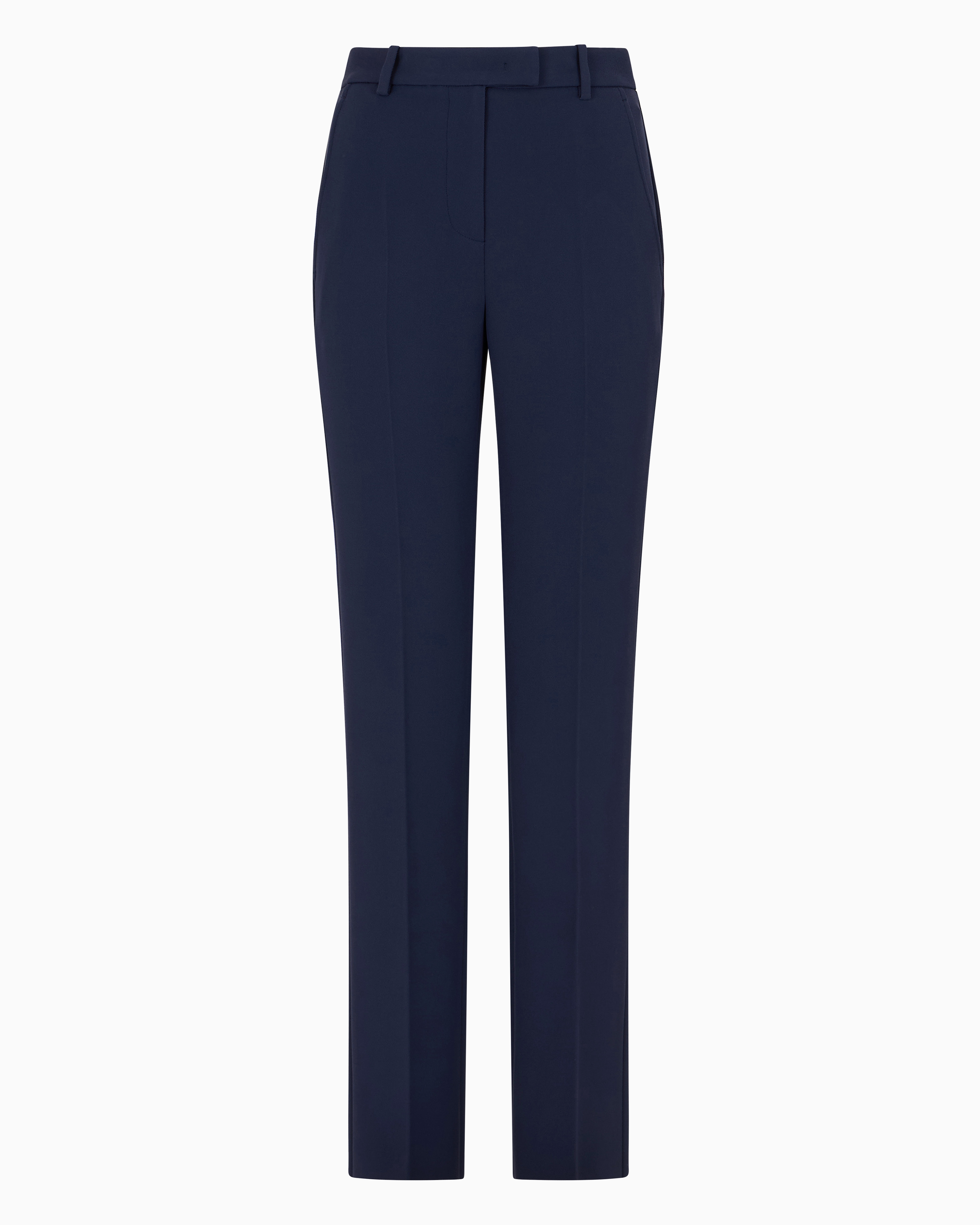 Emporio Armani Official Store Technical Gabardine Trousers In Blue