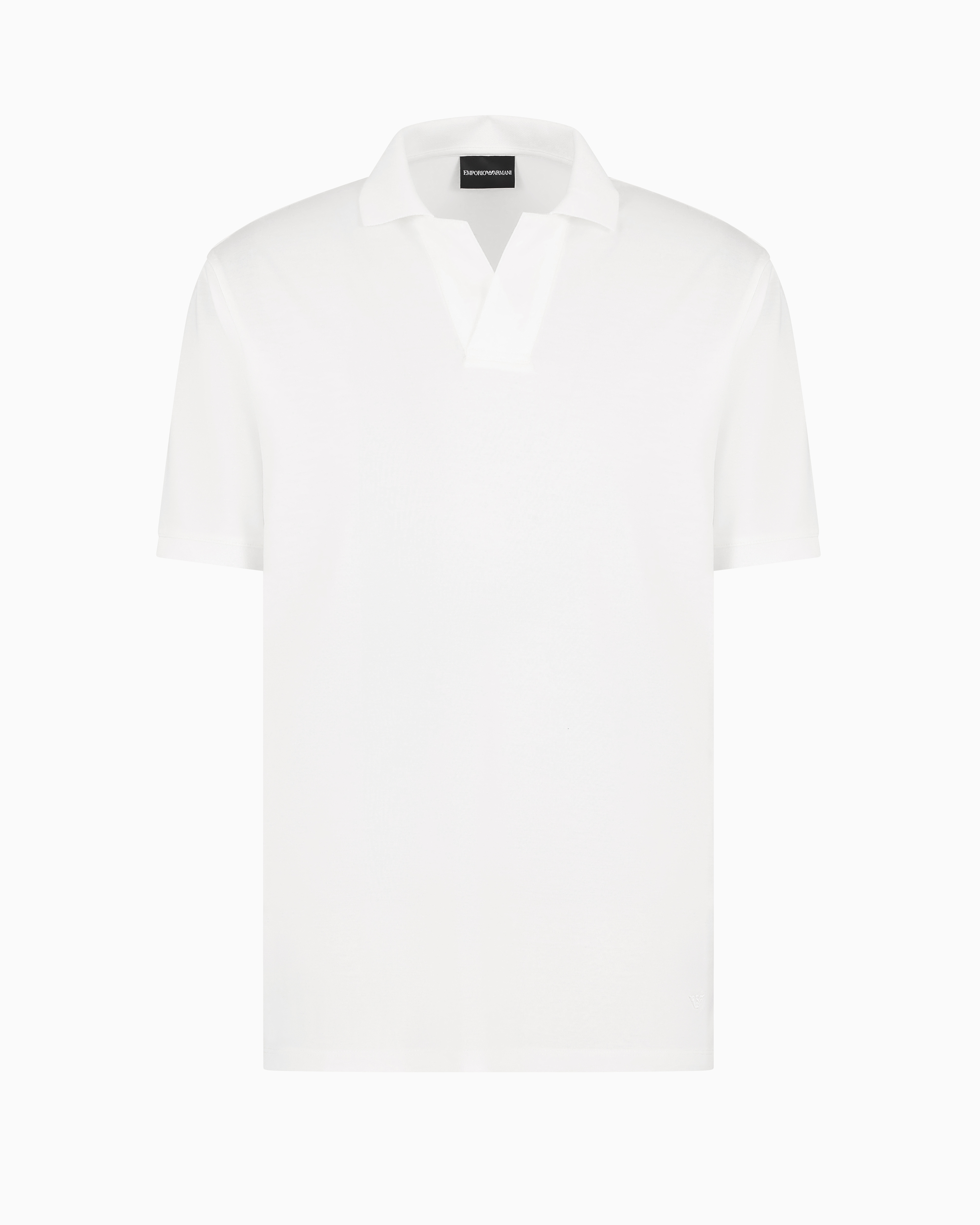 Emporio Armani Official Store Asv Jersey-poloshirt Aus Lyocell-mischung In Weiss