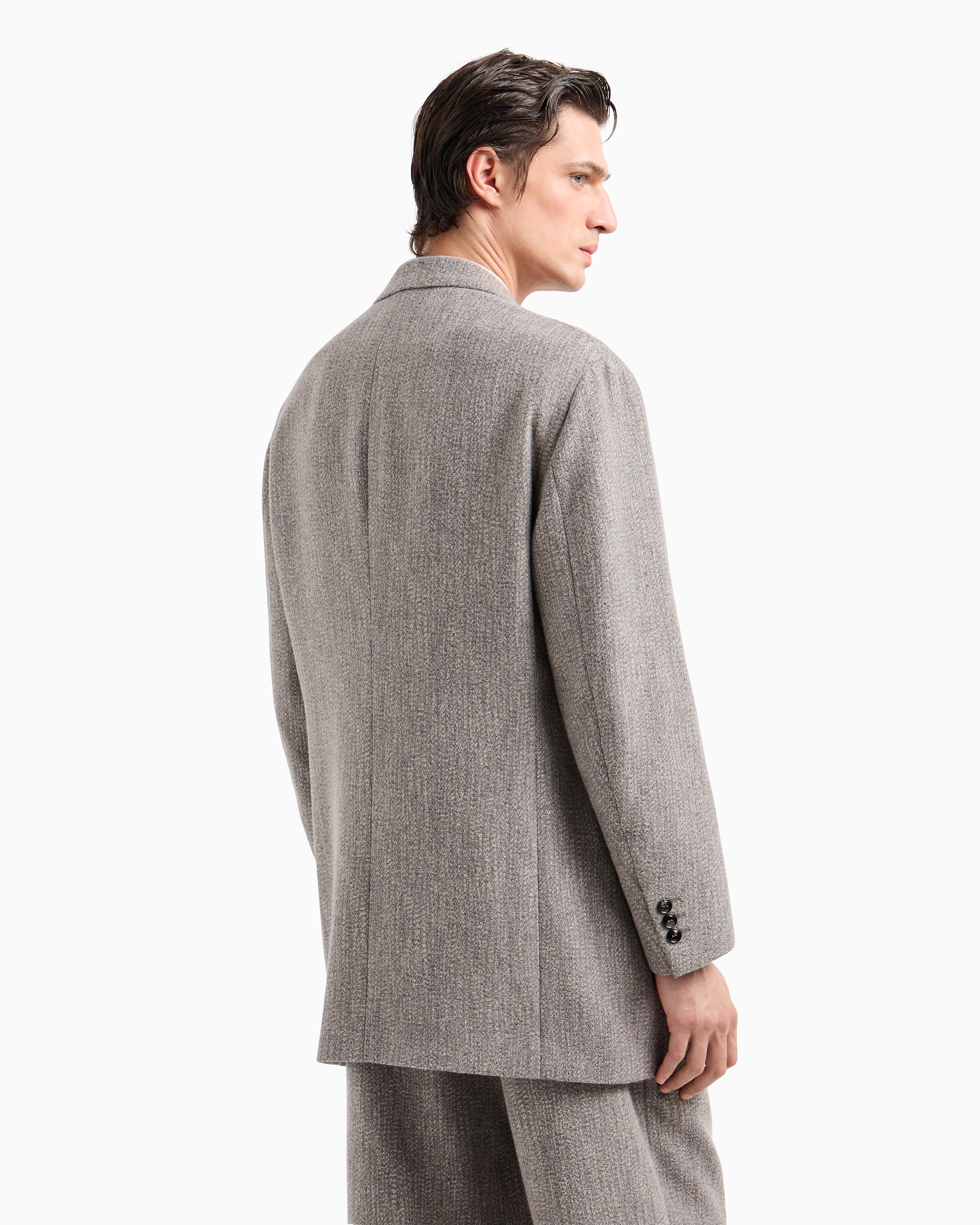 GIORGIO ARMANI HERITAGE LINE DOUBLE-BREASTED JACKET IN A WOOL AND VISCOSE BLEND