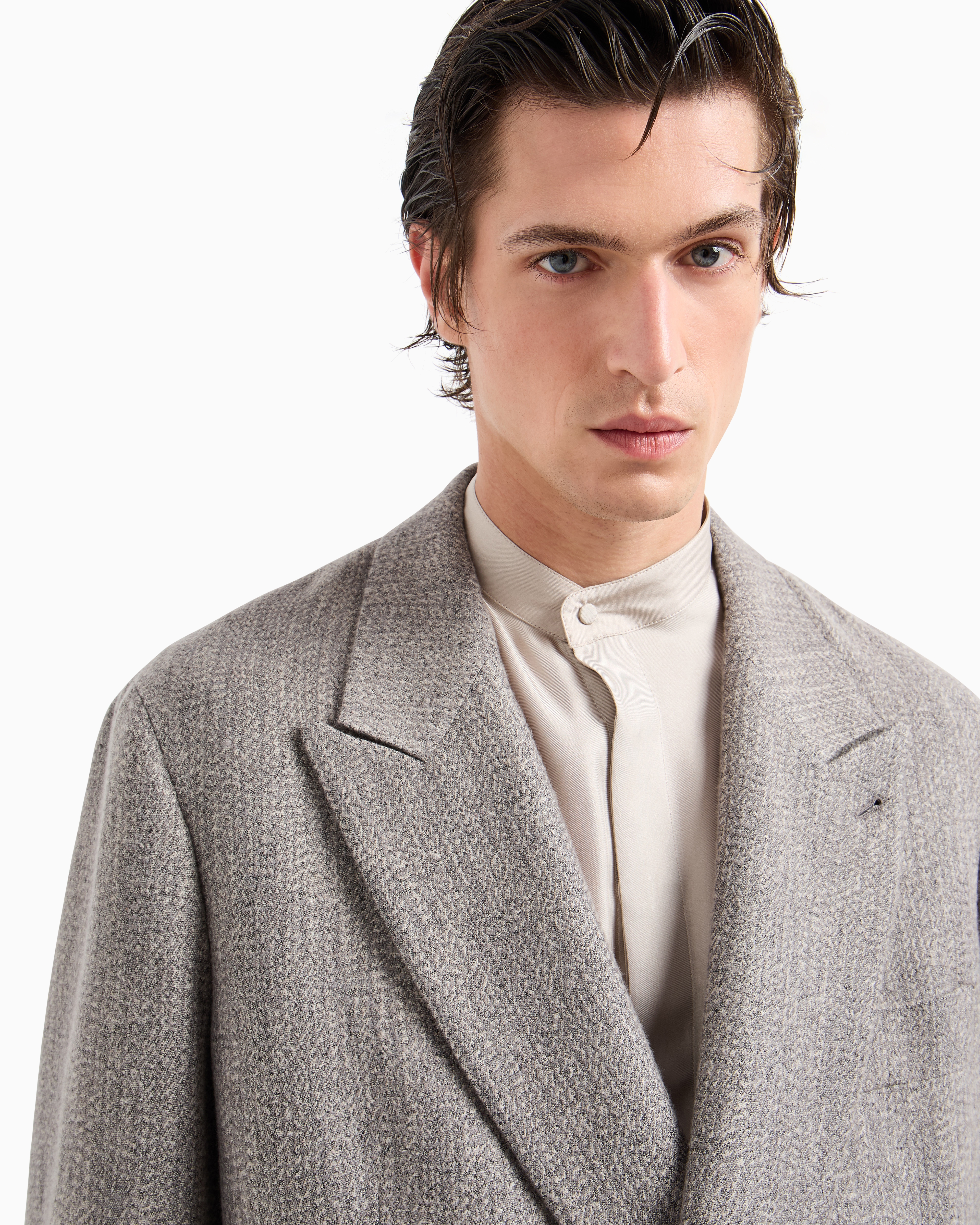 GIORGIO ARMANI HERITAGE LINE DOUBLE-BREASTED JACKET IN A WOOL AND VISCOSE BLEND